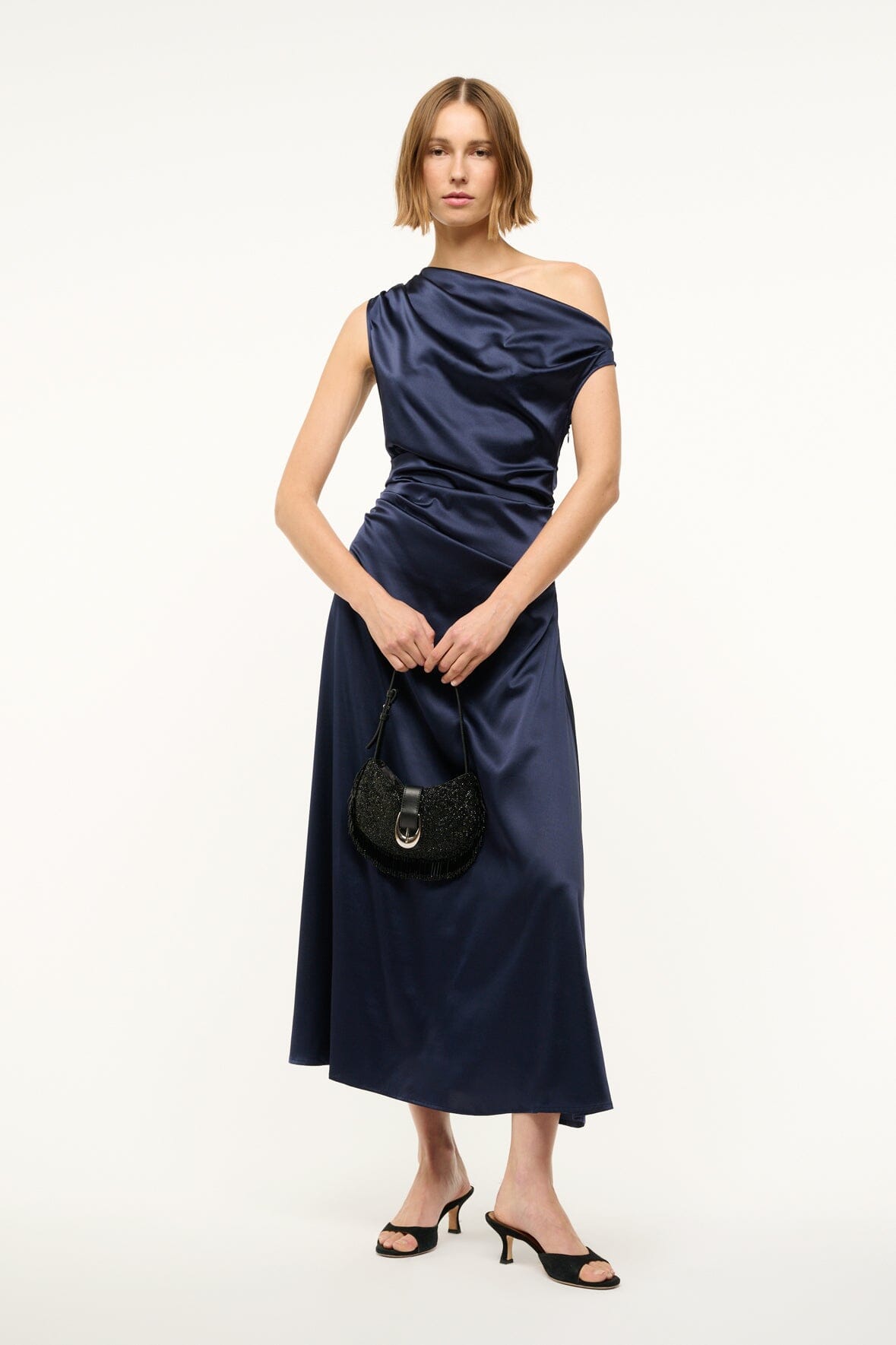 PHARE SILK DRESS | Navy Blue Sleeveless Maxi Dress for Women | Perfect for Summer Weddings, Beach Vacations & Evening Parties
