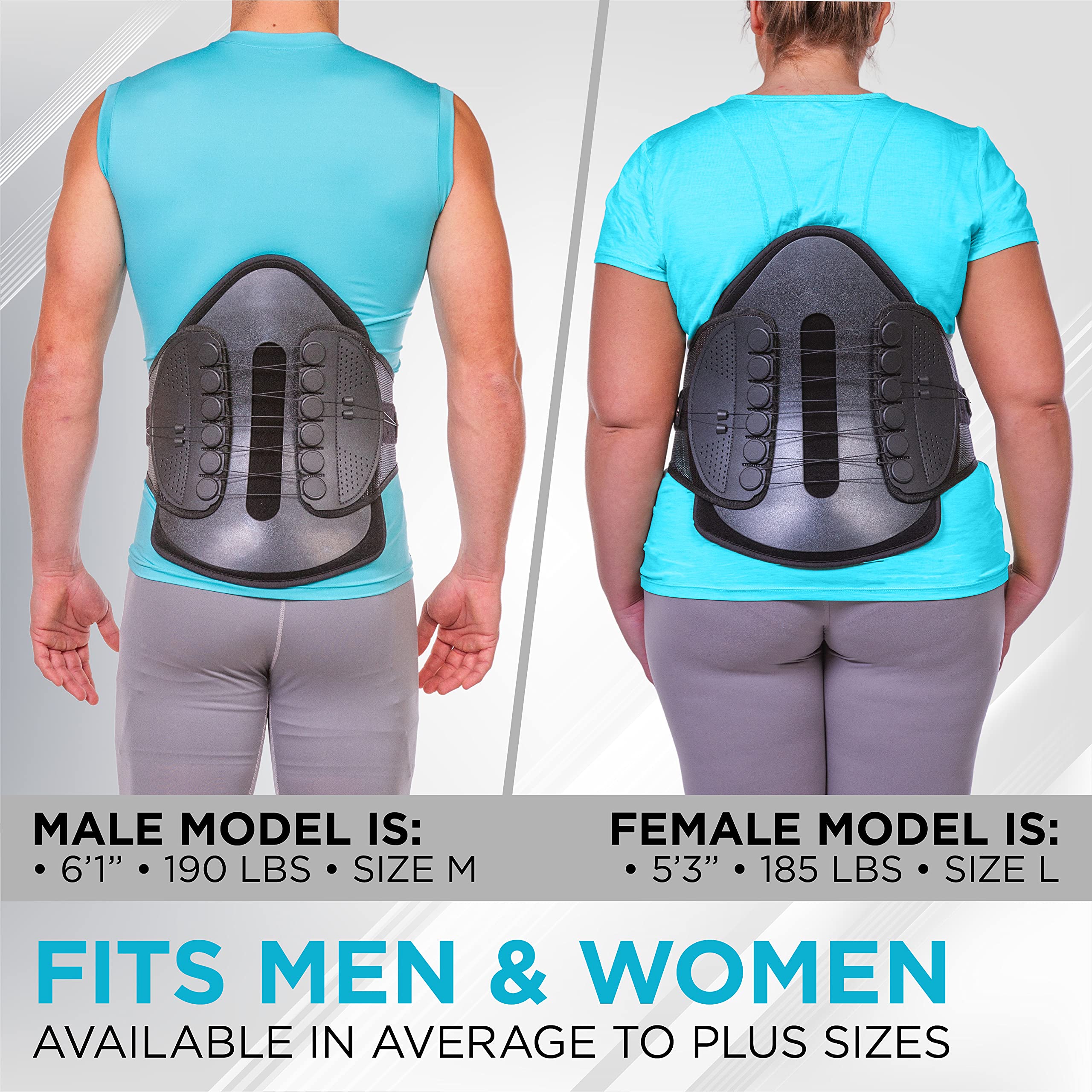 BraceAbility Adjustable Lumbar Decompression Back Brace - Semi-Rigid Lumbosacral Support Belt for Herniated Disc, Sciatica, Post-Surgery Recovery & Back Pain Relief (Large) - Ideal for Office Work, Driving & Daily Activities