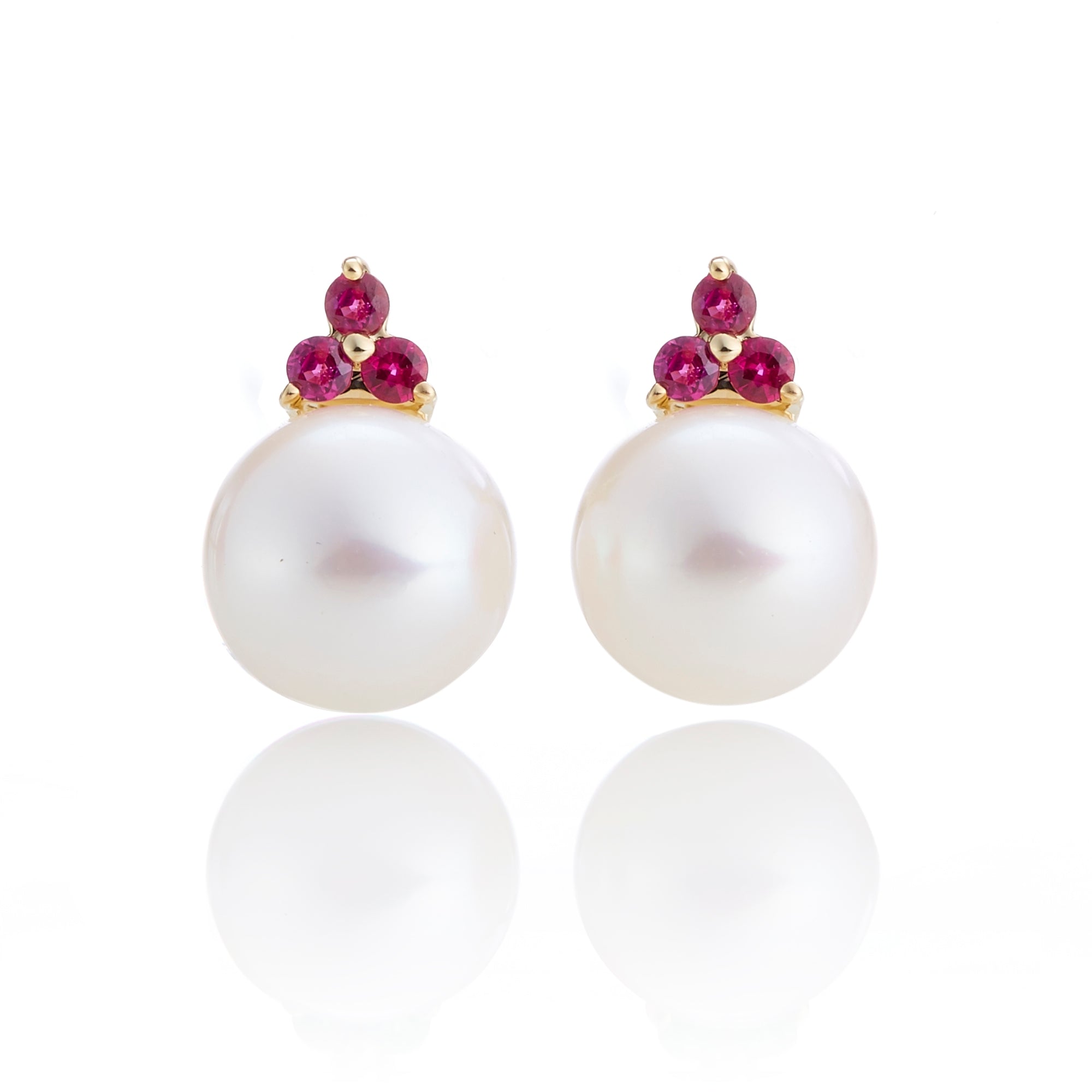 Elegant Madison Pearl & Ruby Earrings for Women | Luxury Fashion Jewelry Gift for Weddings & Parties