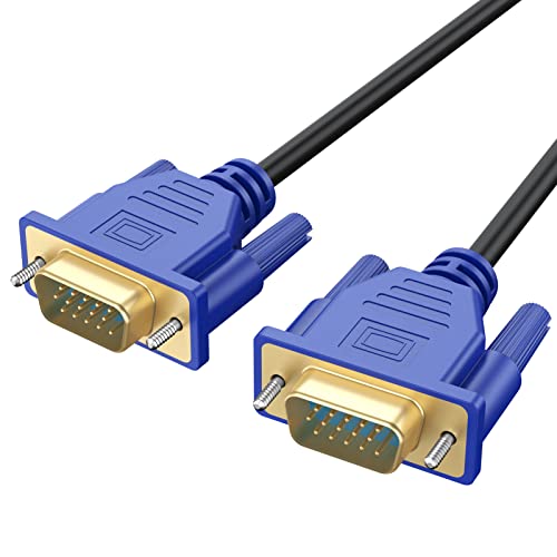 UVOOI 6FT VGA to VGA Cable - Gold-Plated SVGA Male to Male Monitor Cord for Computer, 1080P HD (Ideal for Home Office, Gaming Setup & Multi-Monitor Displays)