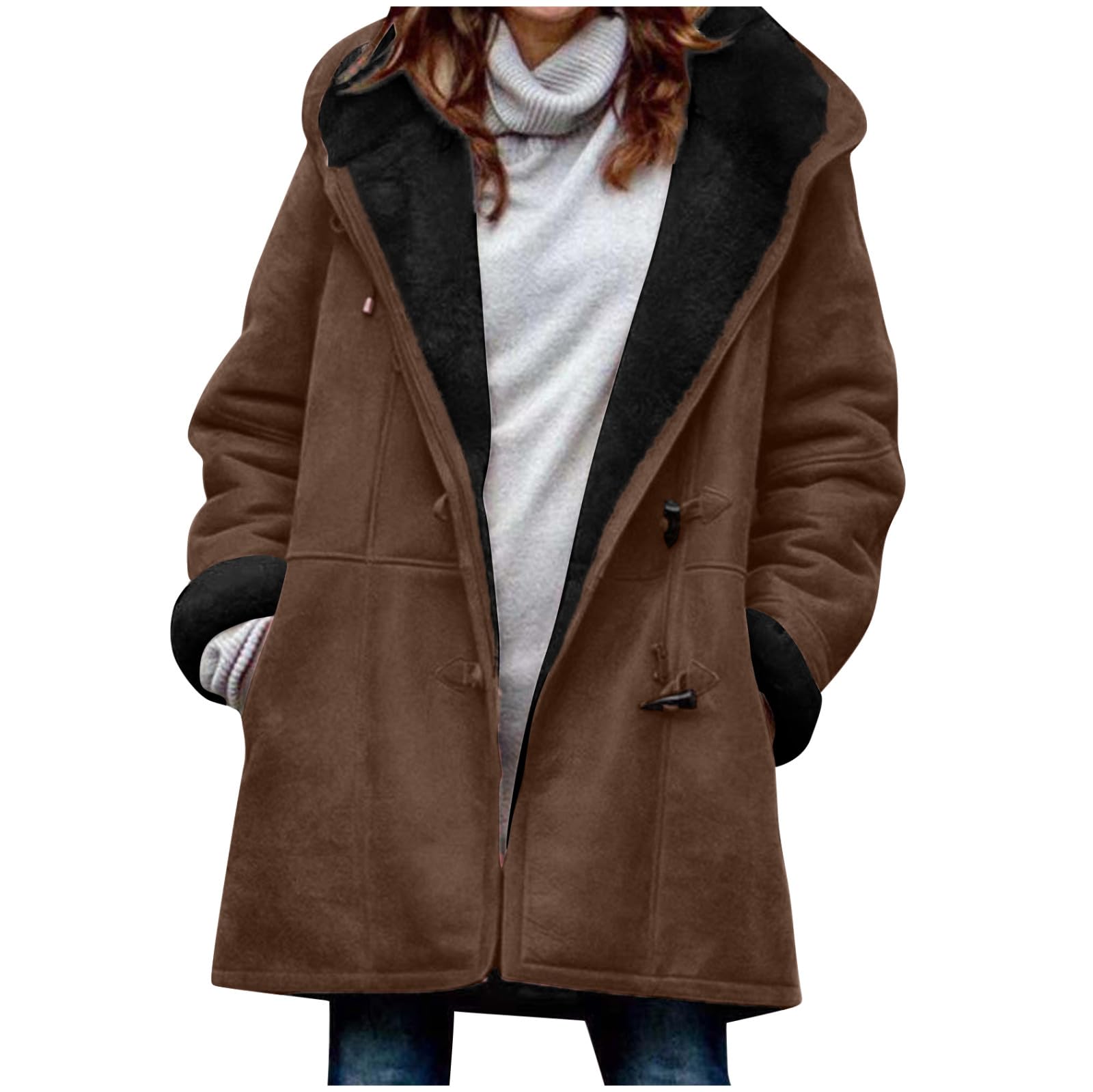 Women's Camo Hoodie - Maple Leaf Print Oversized Fleece Pullover with Pockets | Amazon Warehouse Clearance Sale | Casual Fall Fashion for Outdoor Activities, Camping & Streetwear