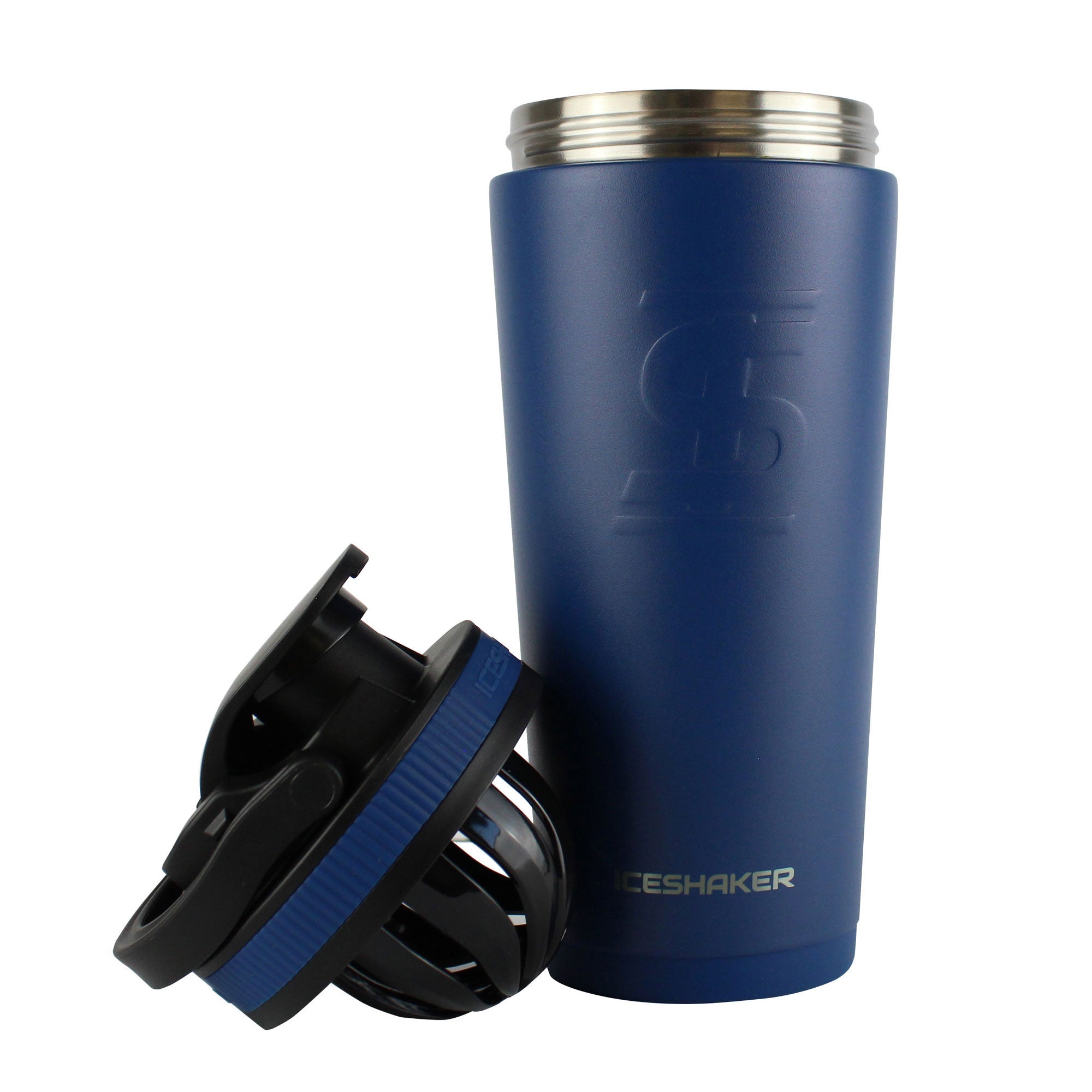 FITOPS 26oz Navy Blue Protein Shaker Bottle with Ice Retention - Perfect for Gym, Workouts & Post-Workout Recovery