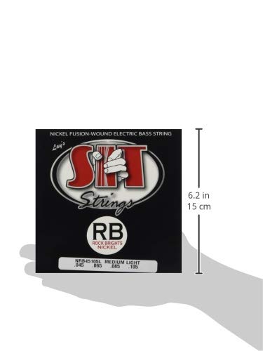 S.I.T. Fusion Wound Nickel Bass Guitar Strings - 4 String Set (45-105 Medium-Light Gauge) | Professional Quality for Rock, Jazz & Studio Recording | NRB45105L