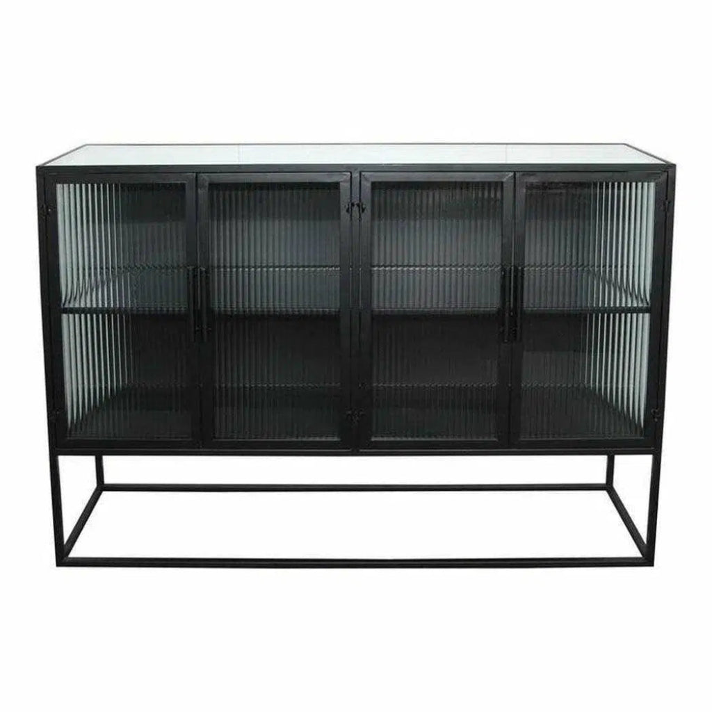 47 Inch Black Industrial Cabinet - Heavy Duty Storage for Garage, Workshop & Office Organization