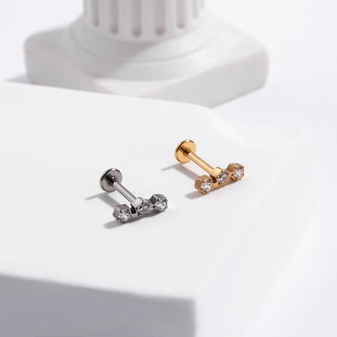 16G Cartilage Titanium Earrings - Snowflake & Arrow Stud Earrings for Women | Hypoallergenic Body Jewelry | Perfect for Piercing, Daily Wear & Gift Giving | HSPJ543