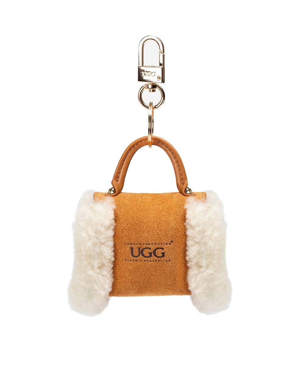 UGG AirPod Case with Keychain - Stylish Protective Pouch for AirPods 1/2/3 & Pro - Perfect for Travel, Gym & Everyday Use