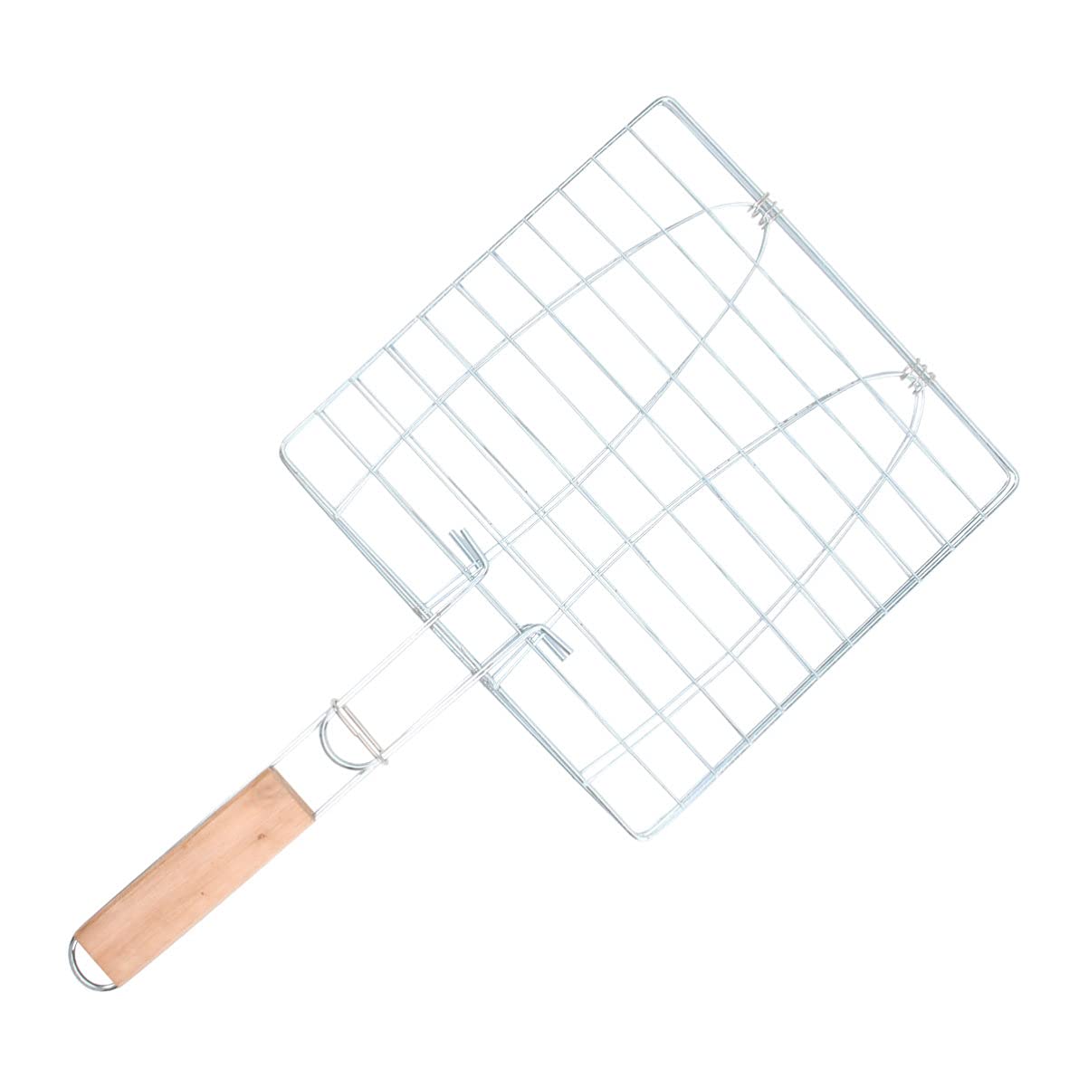 FRCOLOR Stainless Steel Shrimp Grill Basket - BBQ Grilling Tool for Steak, Potatoes, Pork Chops & Kabobs | Perfect for Outdoor Camping, Backyard Cookouts & Beach Parties