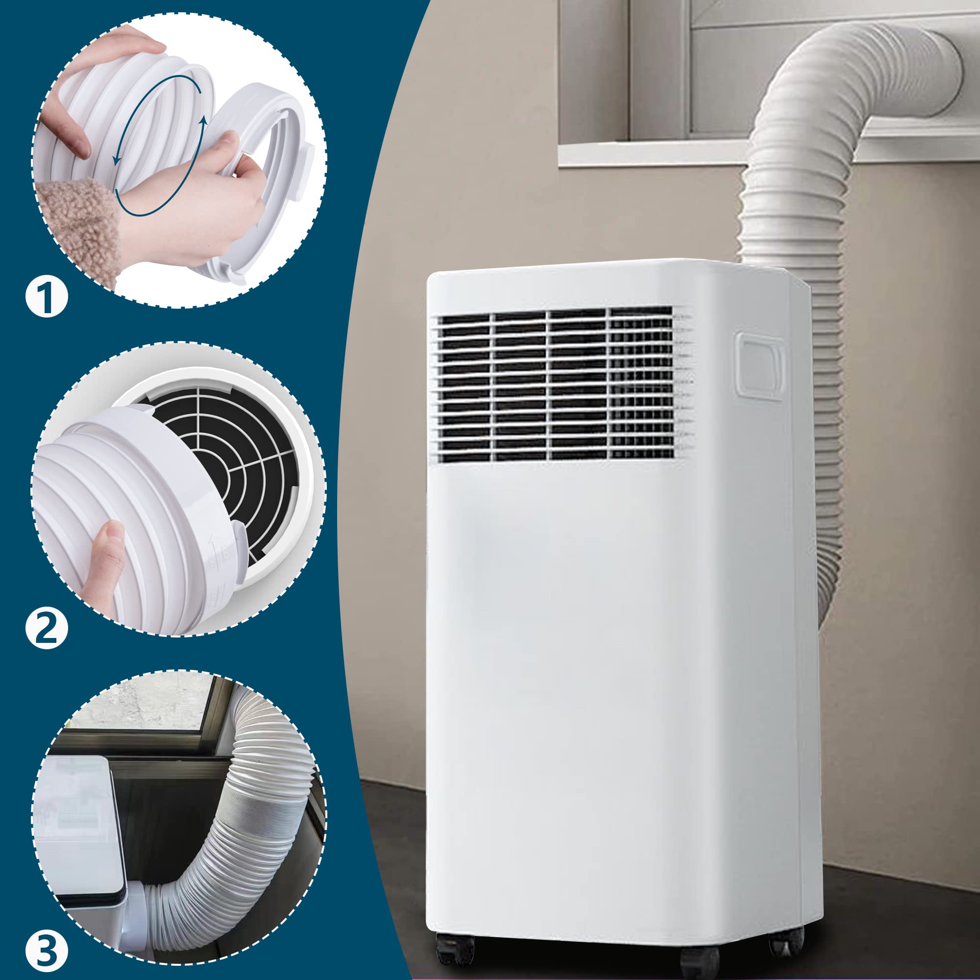 5.9 Inch Portable Air Conditioner Exhaust Hose Coupler - Universal AC Unit Tube Connector for Mobile Air Conditioners - Durable AC Hose Extension Accessory for Cooling Systems - Perfect for Home, Office, and RV Use