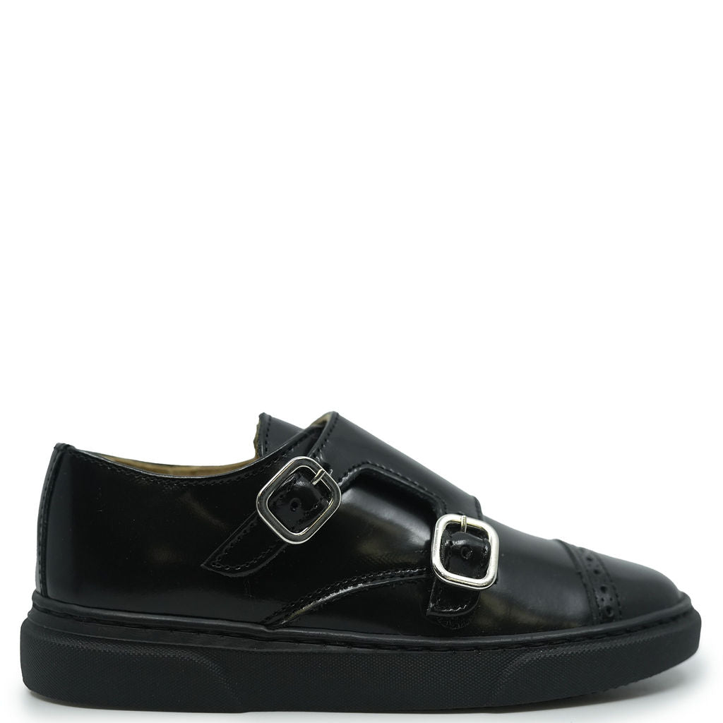 Blublonc Black Florentine Captoe Dress Sneakers for Men - Stylish Casual & Formal Shoes for Work, Wedding & Office Wear