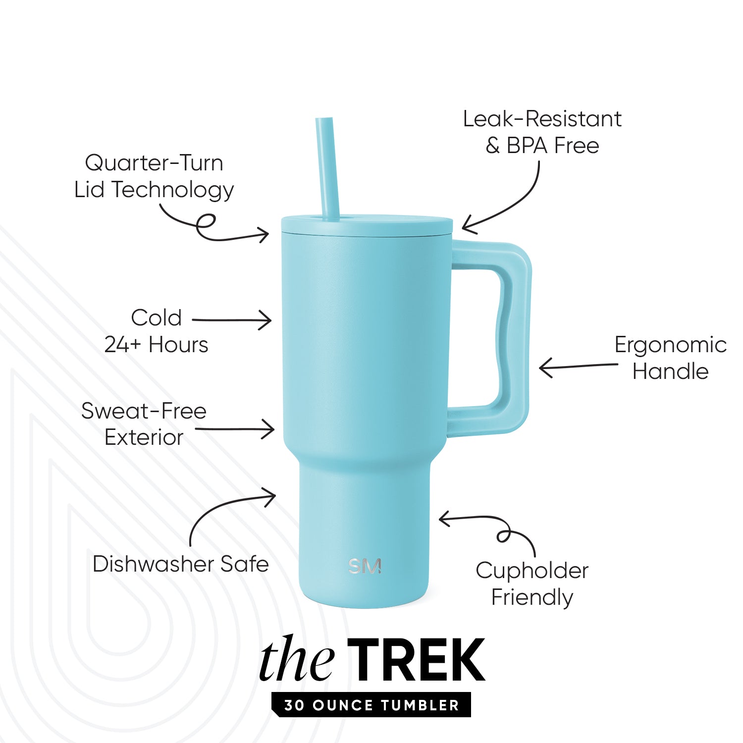 Premium Trek Tumbler 30oz Stainless Steel Vacuum Insulated Water Bottle - Keeps Drinks Hot/Cold for 24 Hours - Perfect for Hiking, Camping & Outdoor Adventures