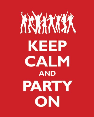 Keep Calm and Party On Classic Red Archival Print - Vintage British Style Wall Art for Home, Office & Bar Decor