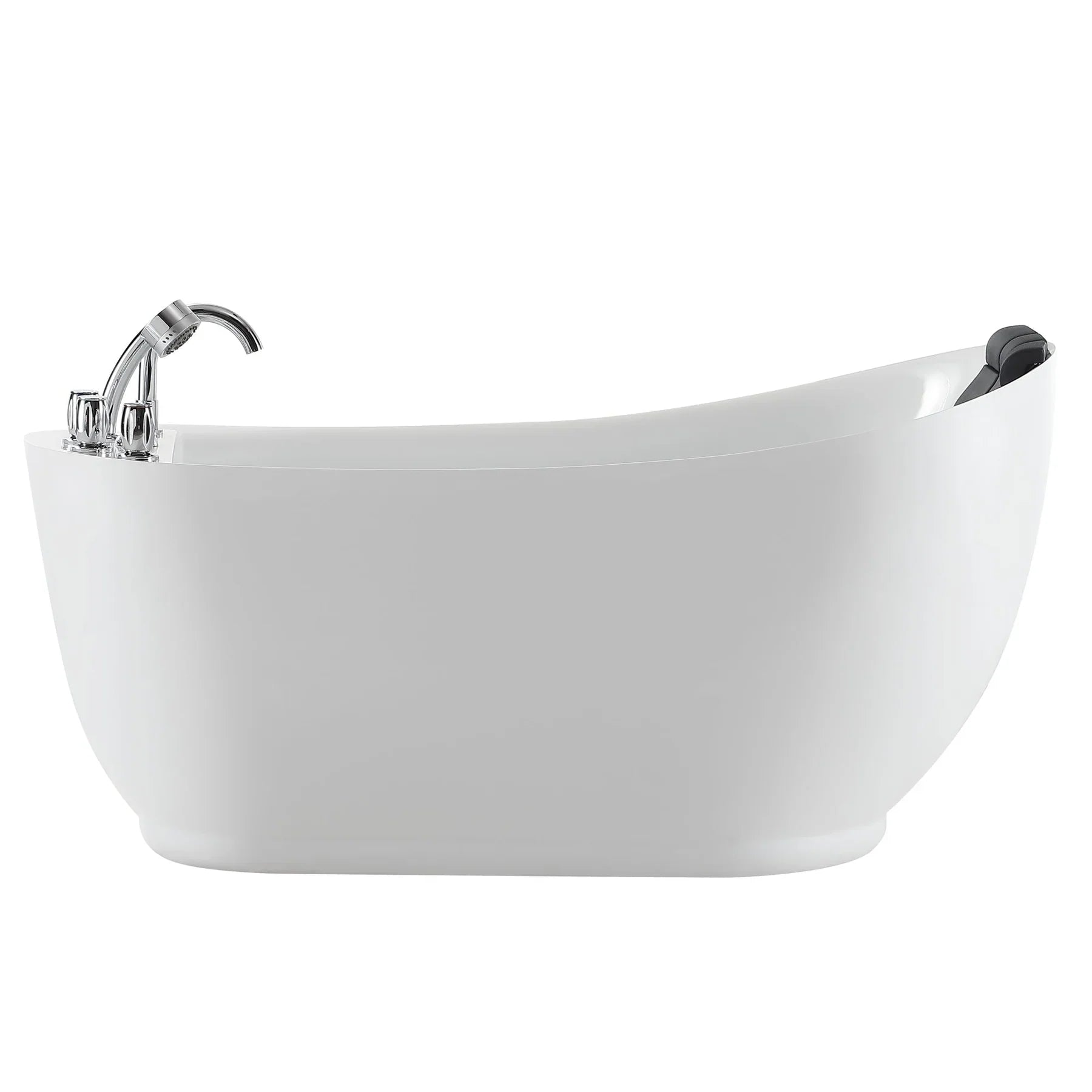Empava 67-Inch Freestanding Jetted Bathtub - White Acrylic Soaking Tub with Massage Jets for Luxury Spa Experience (Model 67AIS05) | Perfect for Master Bathroom, Home Relaxation & Modern Bathroom Decor