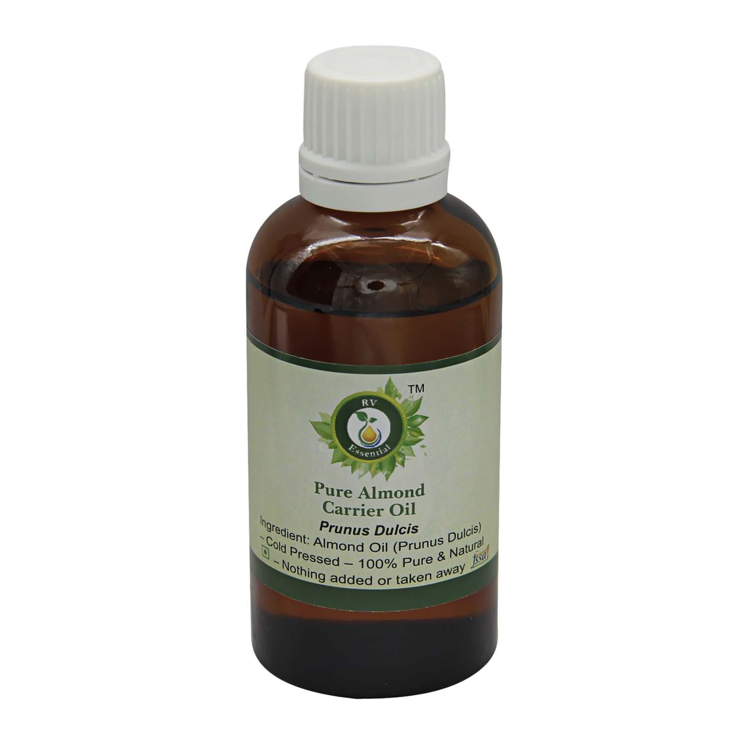 Pure Almond Carrier Oil (Prunus Dulcis) - 50ml Cold Pressed & Organic for Skin & Hair Care - Perfect for Massage, Aromatherapy & DIY Beauty Products