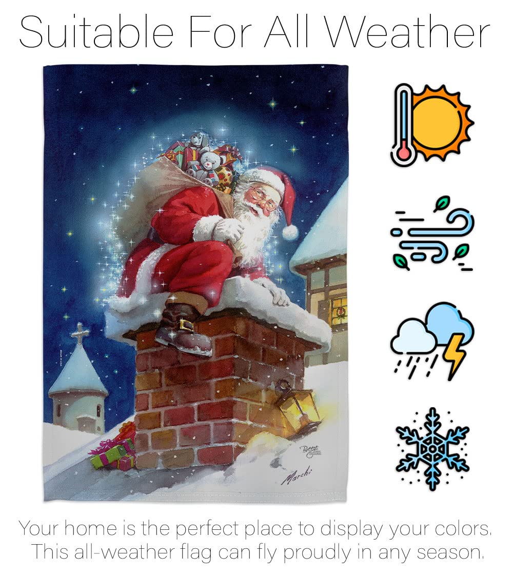 Christmas Chimney Santa Flags Set - 28x40