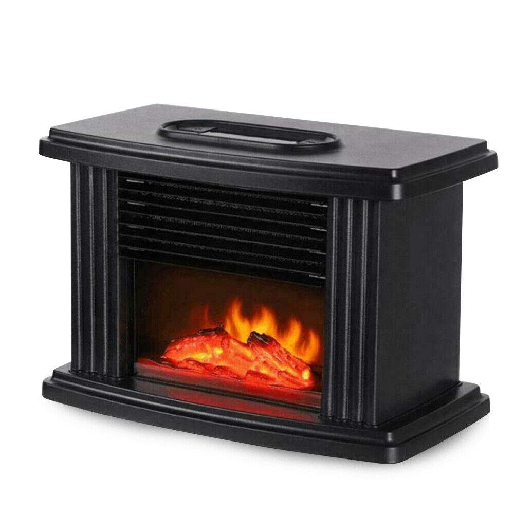 Portable Electric Fireplace Heater - 1000W Freestanding 3D Flame Log Burner with Adjustable Thermostat & 3 Heat Settings - Indoor Space Heater for Living Room, Bedroom & Office