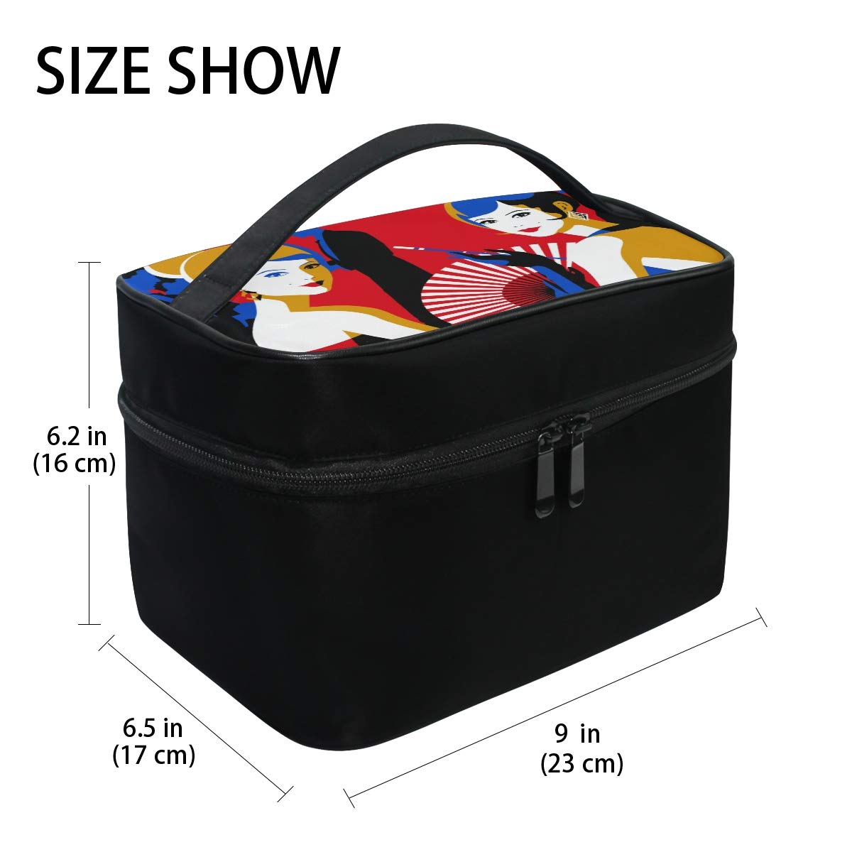 Red Dress Makeup Bag - Large Capacity Cosmetic Organizer for Women Travel & Daily Use