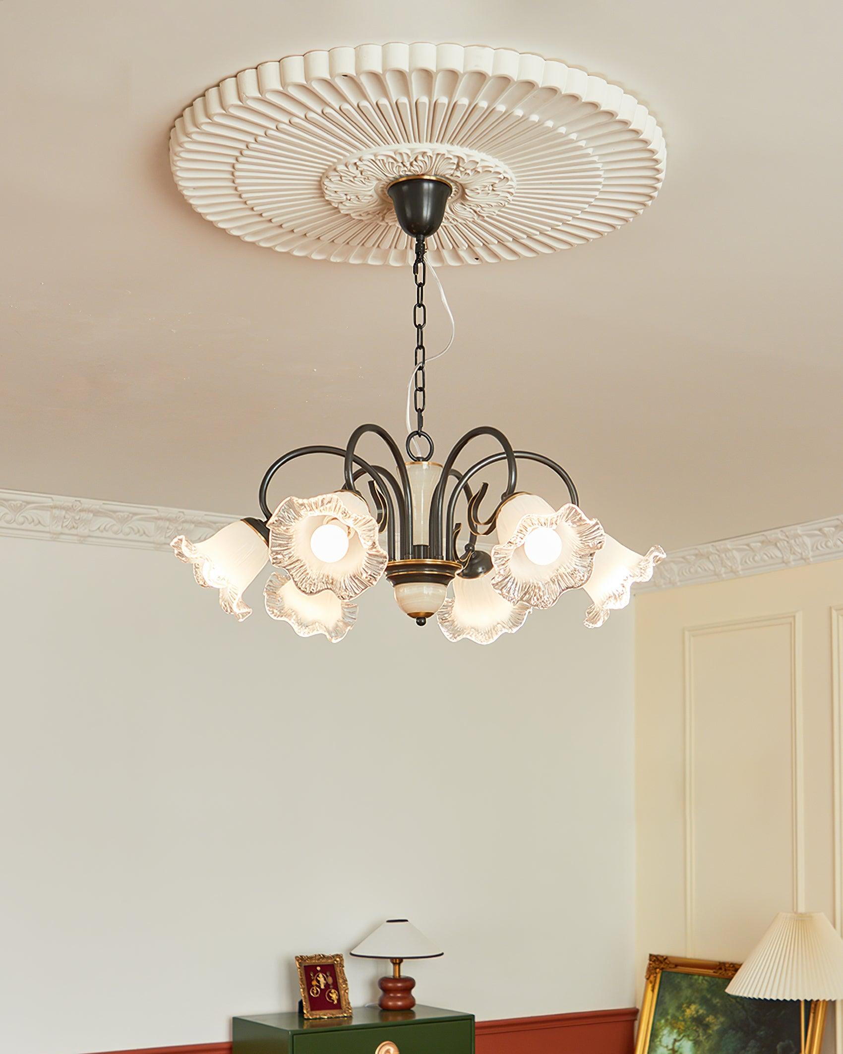 Elegant Luce Black Chandelier - Modern Crystal Ceiling Light Fixture for Dining Room, Bedroom & Living Room Decor