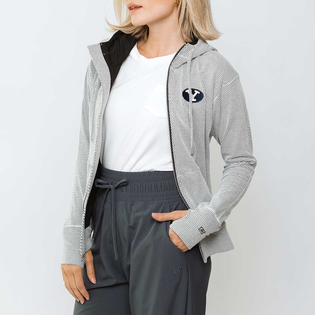 BYU Albion Honeycomb Zip Up Hoodie - Men's & Women's Pullover Sweatshirt for College Fans & Casual Wear