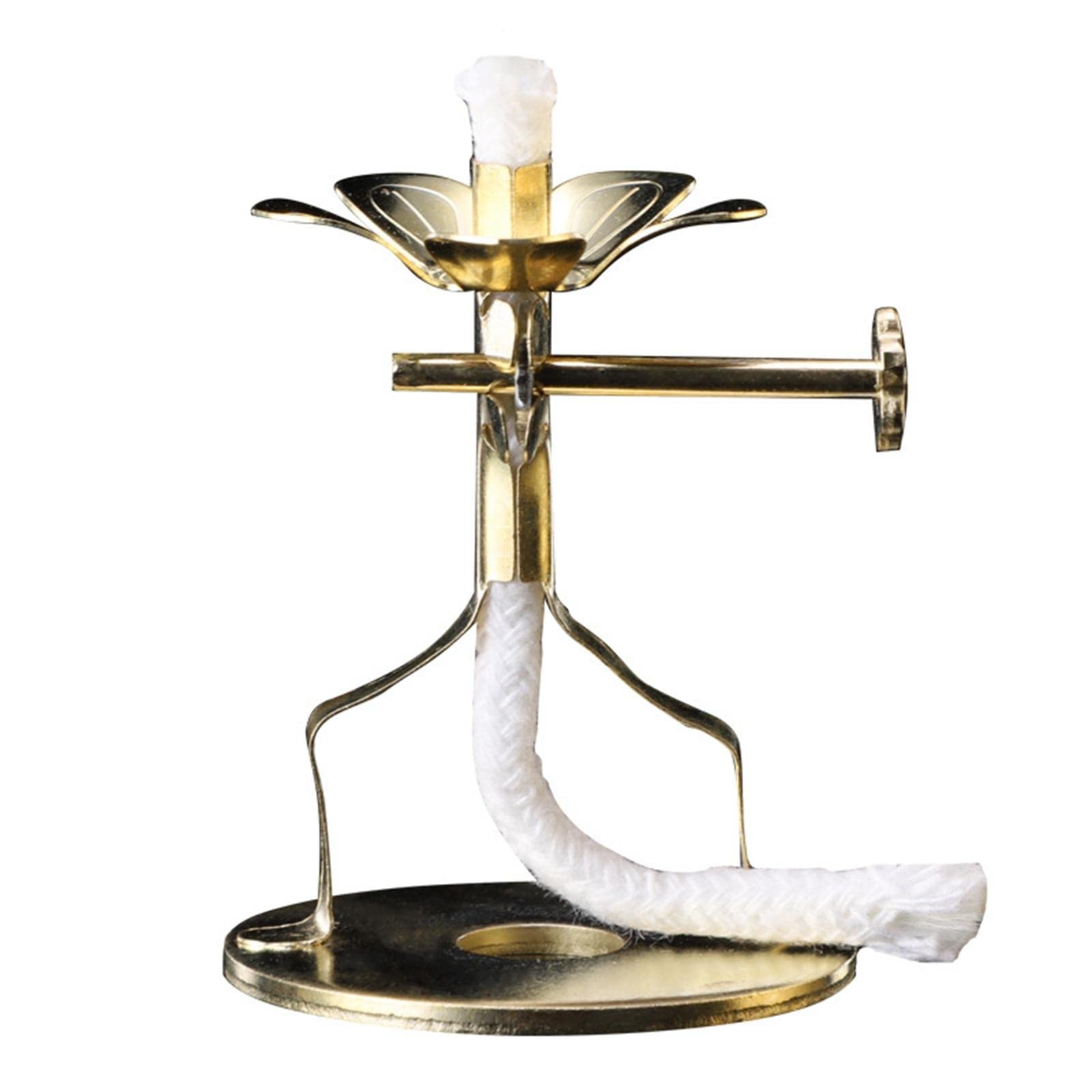 THE STYLE SUTRA® 2X Golden Butter Lamp Wick Holders - 7x4cm Wick Lamp Stand for Buddha Altar, Yoga Meditation & Wedding Decor | Spiritual Home Decor for Puja, Temple & Relaxation Spaces