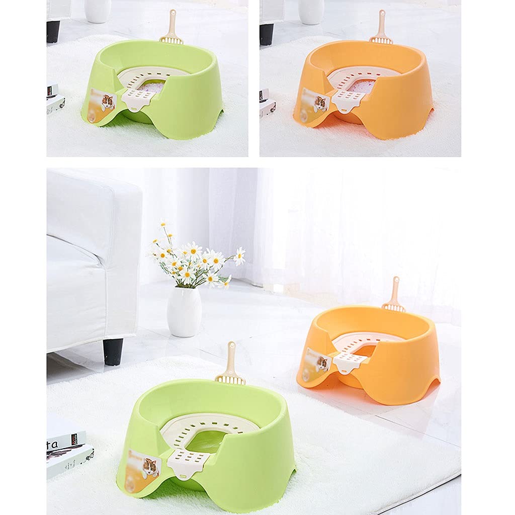 Large Splash-Proof Semi-Enclosed Cat Litter Box with Odor Control - Green Cat Toilet for Kittens & Adult Cats | Perfect for Home, Apartment & Pet-Friendly Spaces