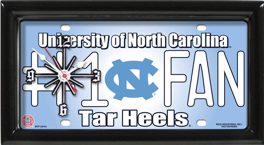 TAGZ SPORTS UNC Tarheels NCAA Wall Clock and Desk Clock - Perfect for Home, Office, Dorm, or Game Room Decor