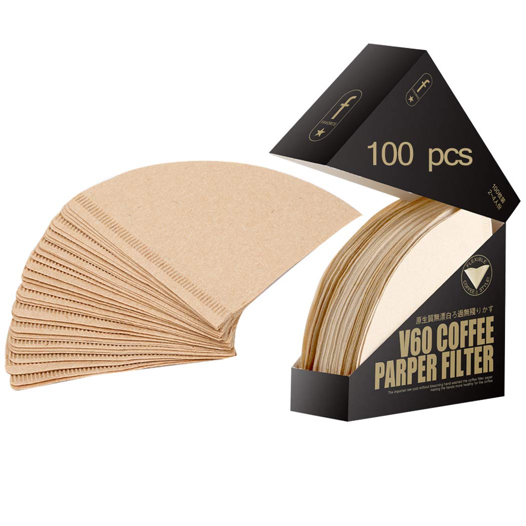 100 Pcs Natural Unbleached Cone Paper Coffee Filters, Size 02 (2-4 Cups) - Disposable Coffee Filters for Drip Coffee Makers, Travel & Home Use with Dustproof Storage Box | Eco-Friendly Tea Bags for Perfect Brewing at Office, Camping or Daily Coffee Routine
