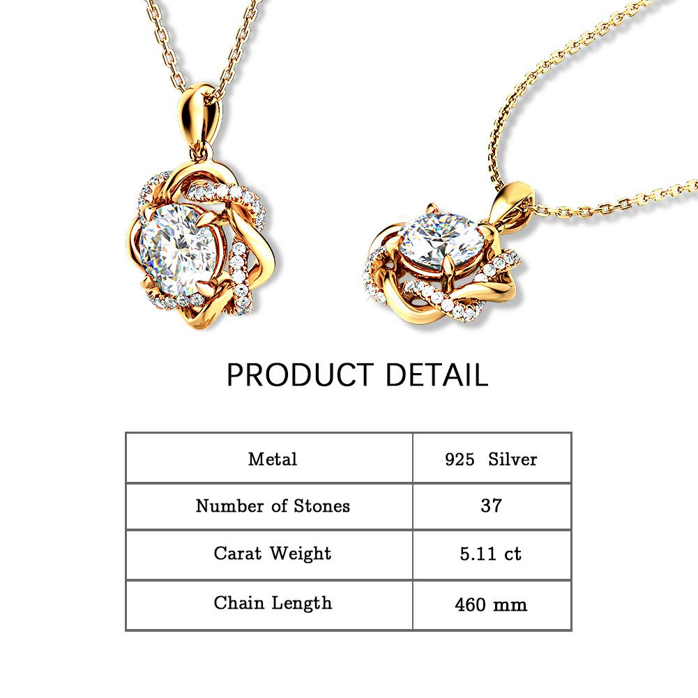 Jeulia S925 Sterling Silver Floral Pendant Necklace with White Diamonds & Hollow Chain - Elegant Gift for Women, Mothers, Valentine's Day | Perfect for Weddings, Anniversaries & Special Occasions
