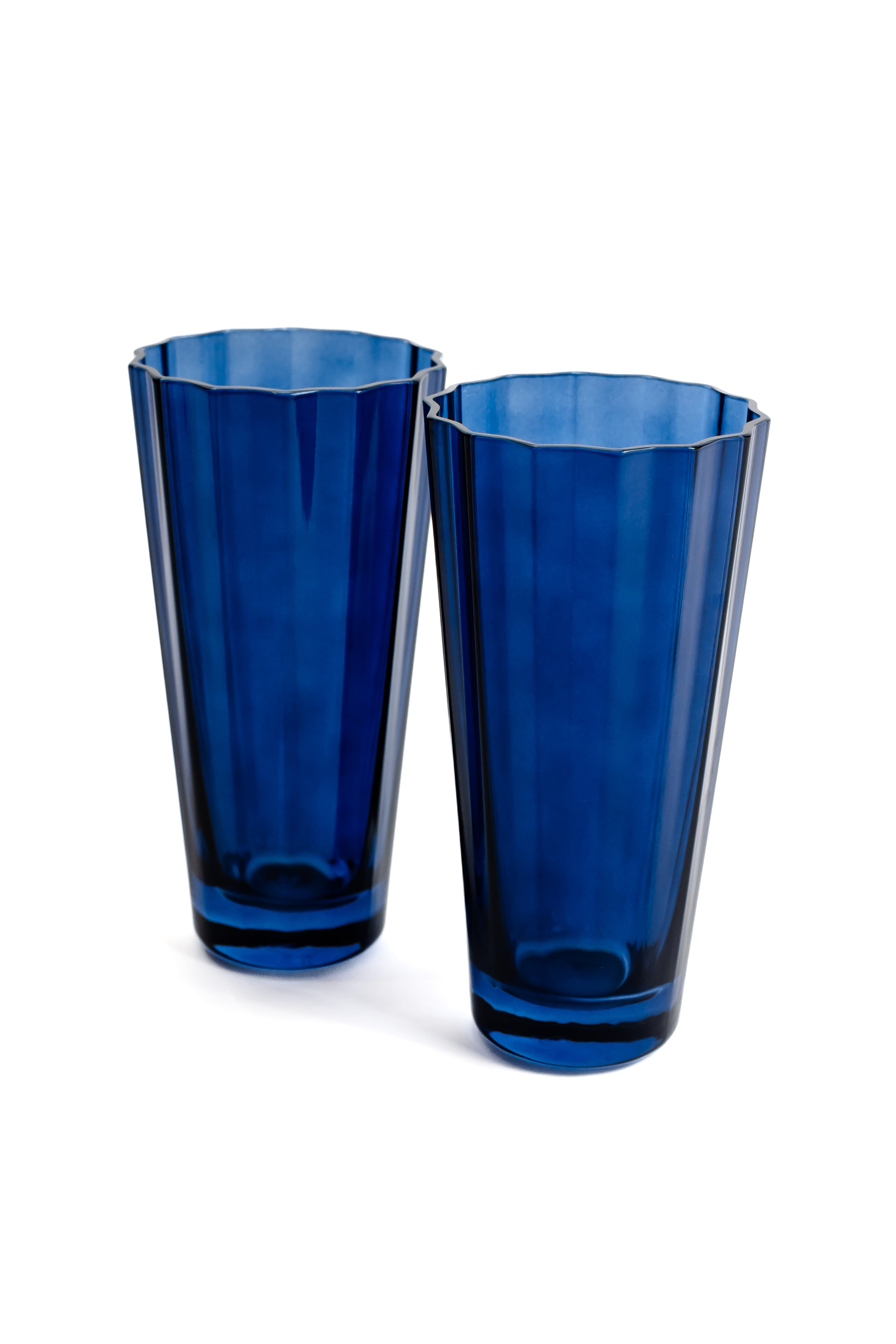 Estelle Colored Sunday Highball Glasses Set of 2 - Midnight Blue Barware for Cocktails, Whiskey & Iced Tea - Perfect for Home Bars, Parties & Gift Giving