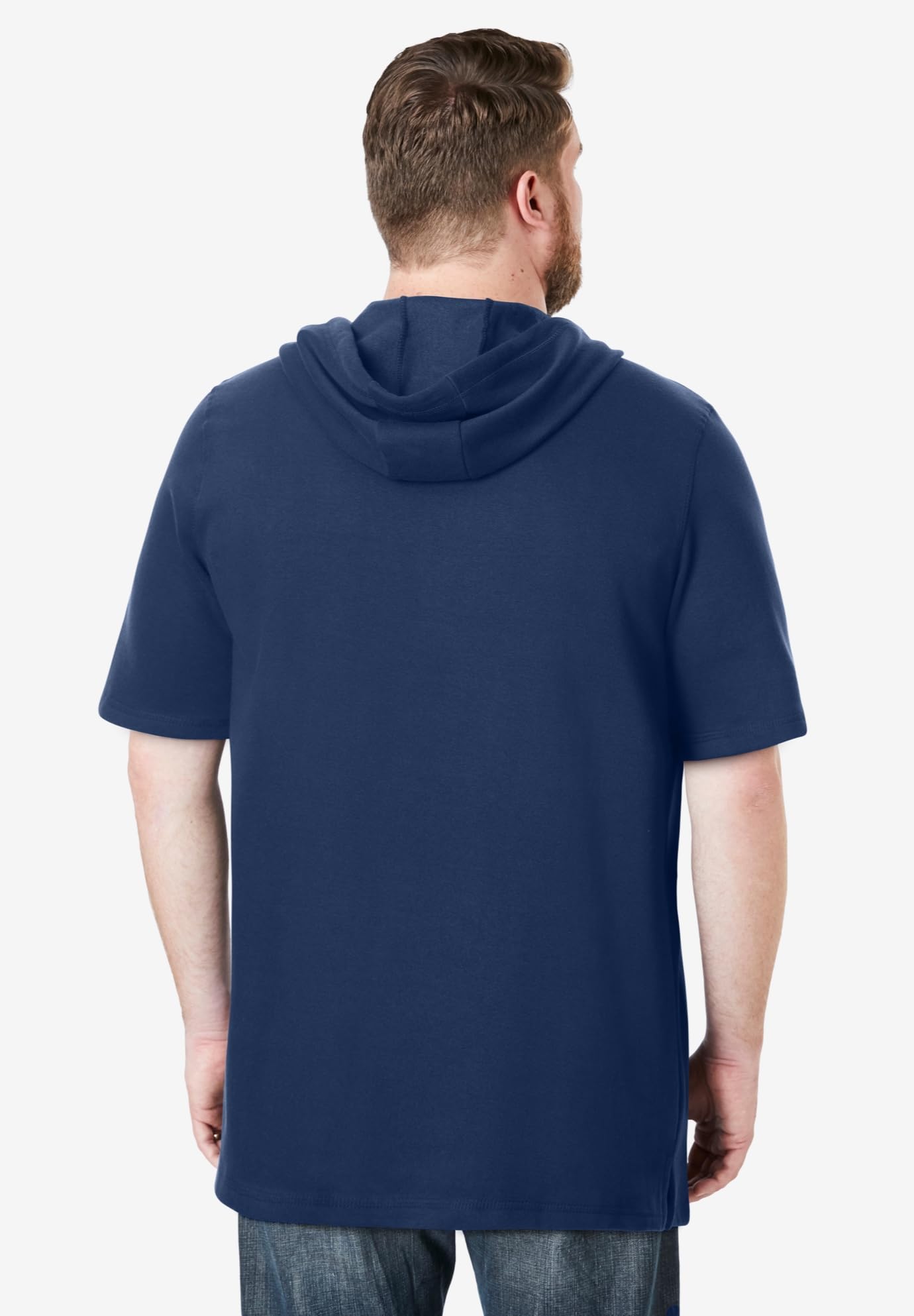 KingSize Men's Big & Tall Short-Sleeve Hoodie - Liberty Blues - Comfortable Cotton Blend for Casual Wear, Lounge & Outdoor Activities