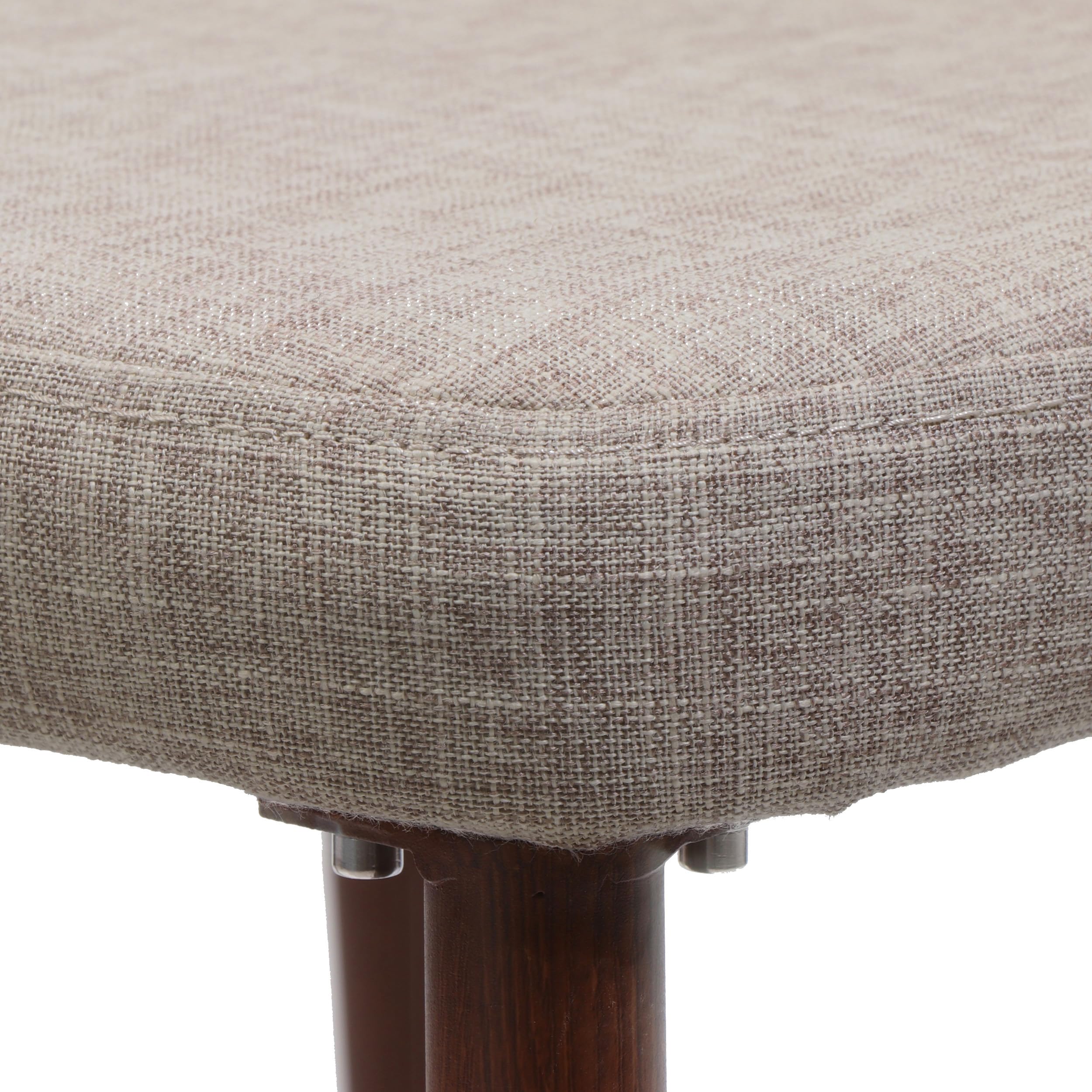 Christopher Knight Home Marlee Mid-Century Modern Fabric Dining Chairs Set of 2 - Dark Walnut Wood Legs, Wheat Upholstery - Perfect for Kitchen, Dining Room & Breakfast Nook