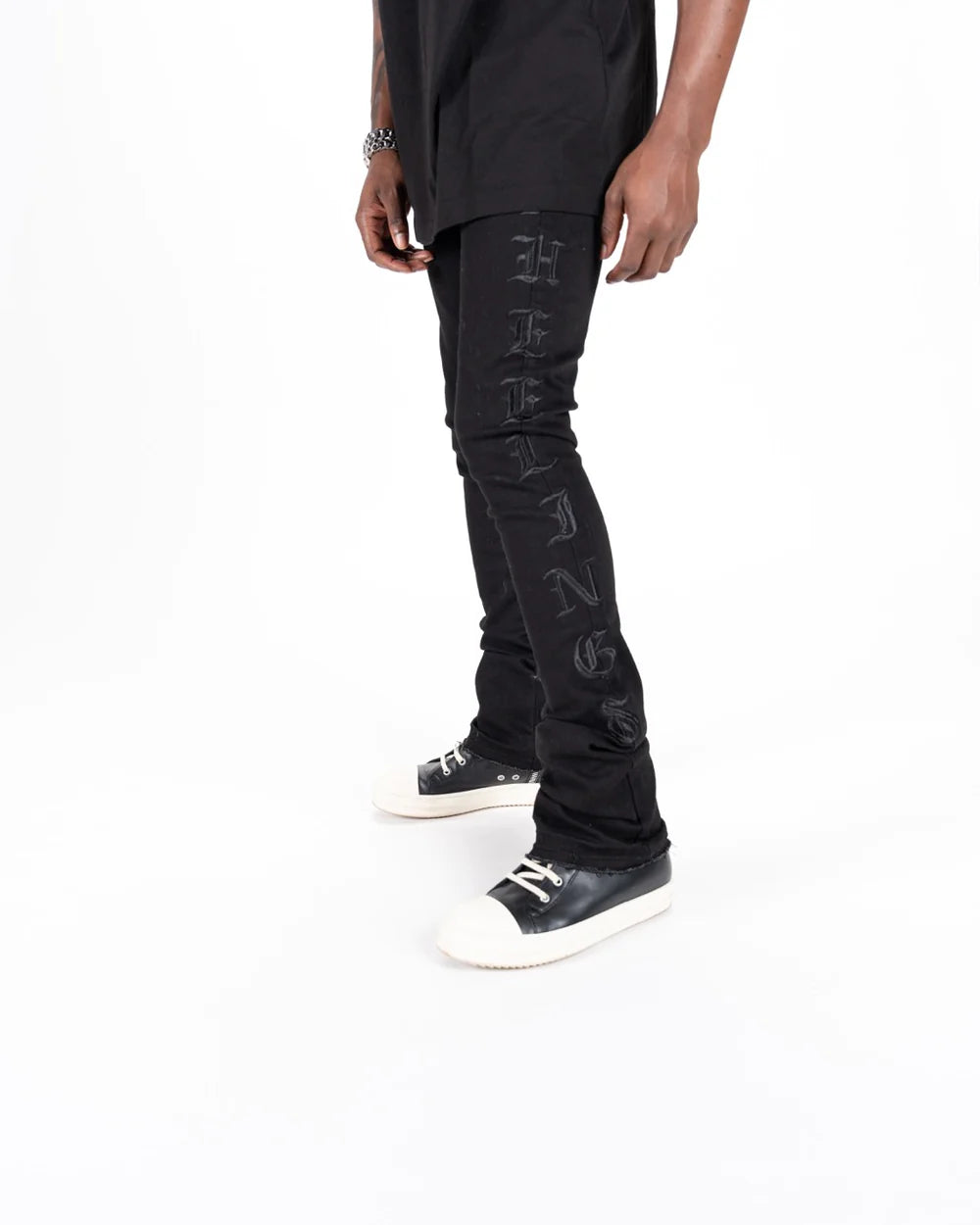 PHEELINGS Rising Above Flare Stack Denim Jeans - Stylish High Waist Bootcut Pants for Women | Perfect for Casual Outfits, Date Nights & Vintage Fashion Looks