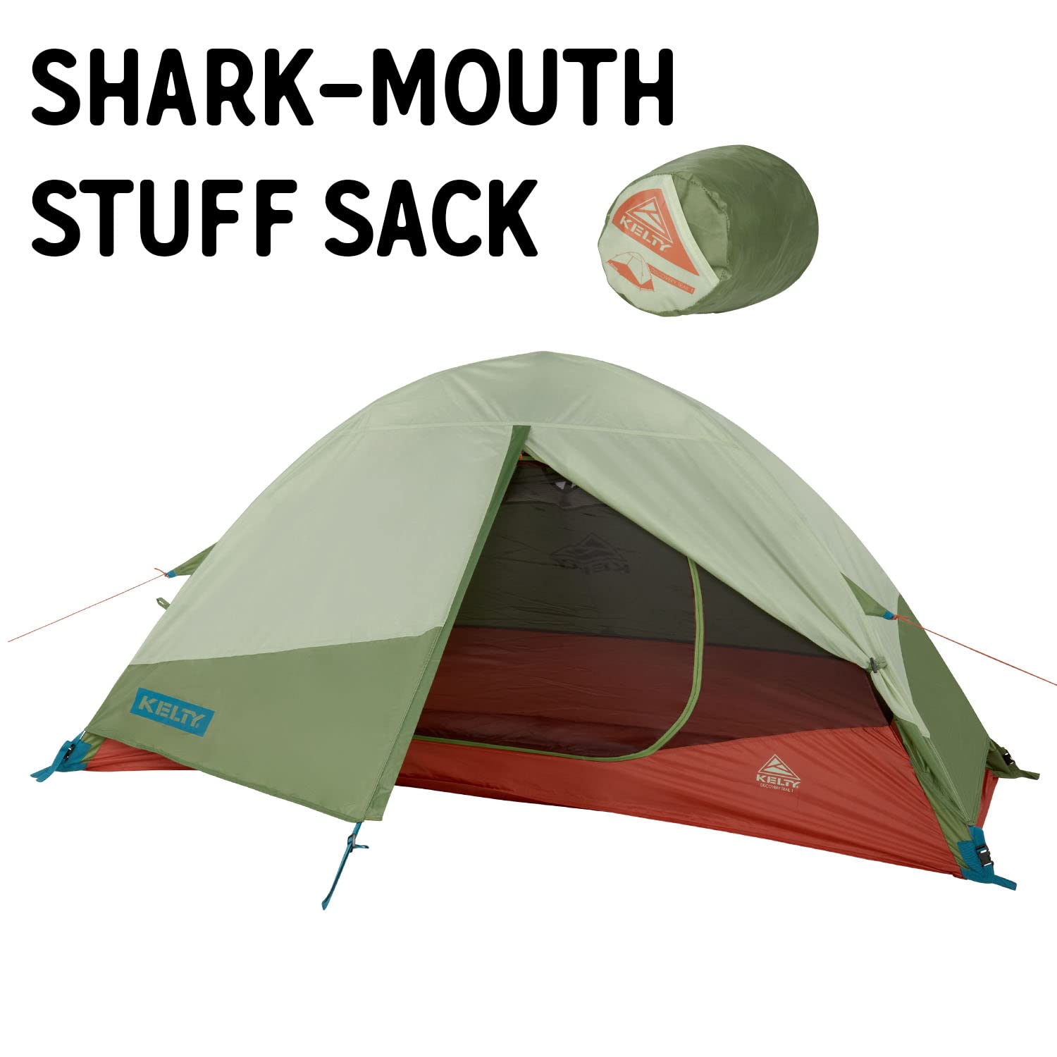 Kelty Discovery Trail Backpacking Tent - Lightweight 2-Person Camping Tent with Aluminum Poles, Easy Setup, Single Door & Vestibule - Perfect for Hiking, Backpacking & Outdoor Adventures (Includes Stuff Sack)
