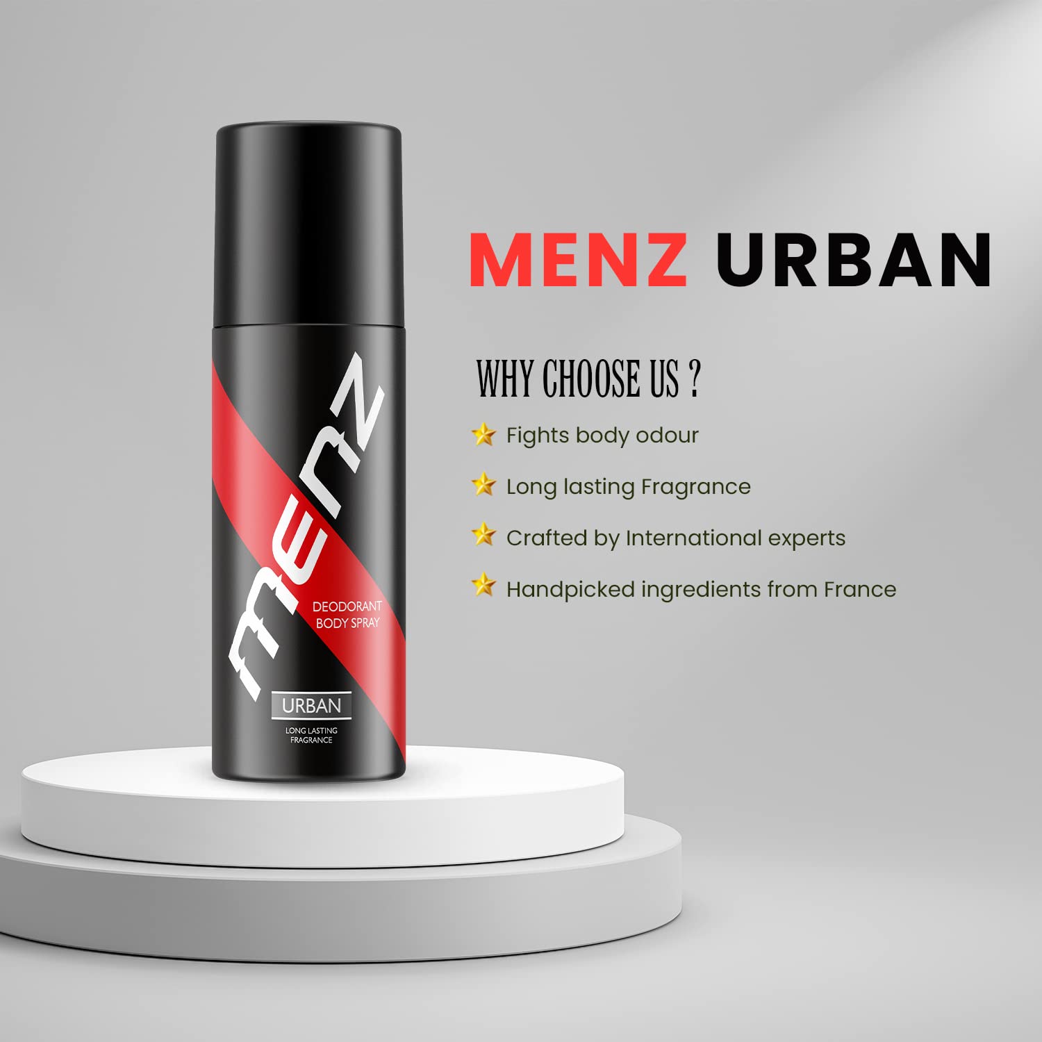 Premium Men's Deodorant Body Spray - Long Lasting Fresh Scent for All-Day Odor Protection | Luxury Fragrance for Men | URBAN Scent (Pack of 2) | Ideal for Gym, Work & Daily Use