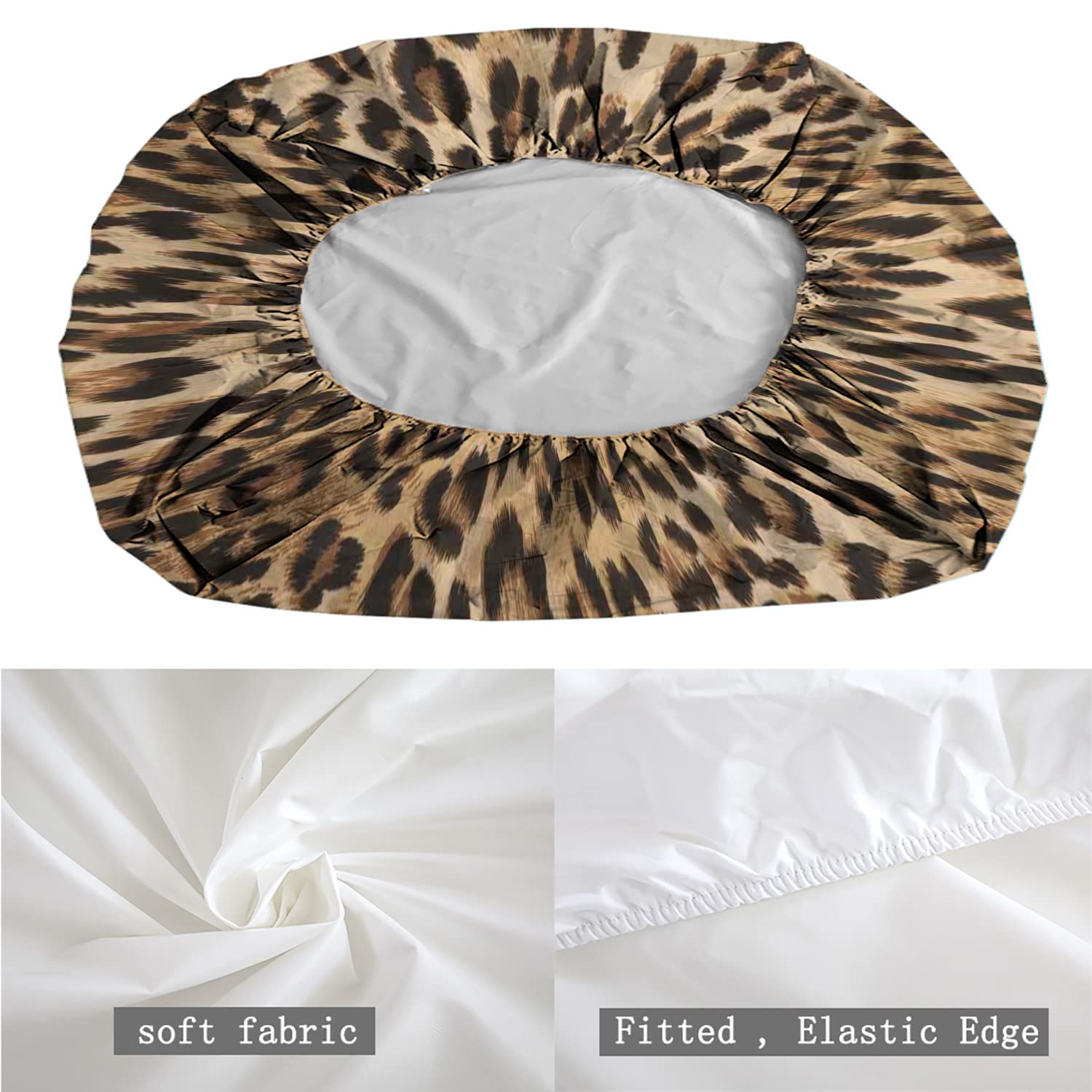 Leopard Print Twin/Twin XL Fitted Sheet Set - Wild Animal Skin Pattern, Ultra Soft & Breathable Bedding - Perfect Fit for Mattress - Pale Brown - Ideal for Jungle Themed Bedrooms, Kids Rooms & Boho Decor