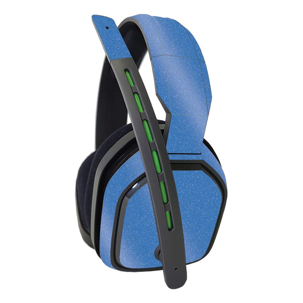 MightySkins Glossy Glitter Skin Cover for Astro A10 Gaming Headset - Solid Blue | Protective & Durable High-Gloss Finish | Easy to Apply & Remove | Made in USA | Perfect for Gaming, Streaming & Customizing Your Headset