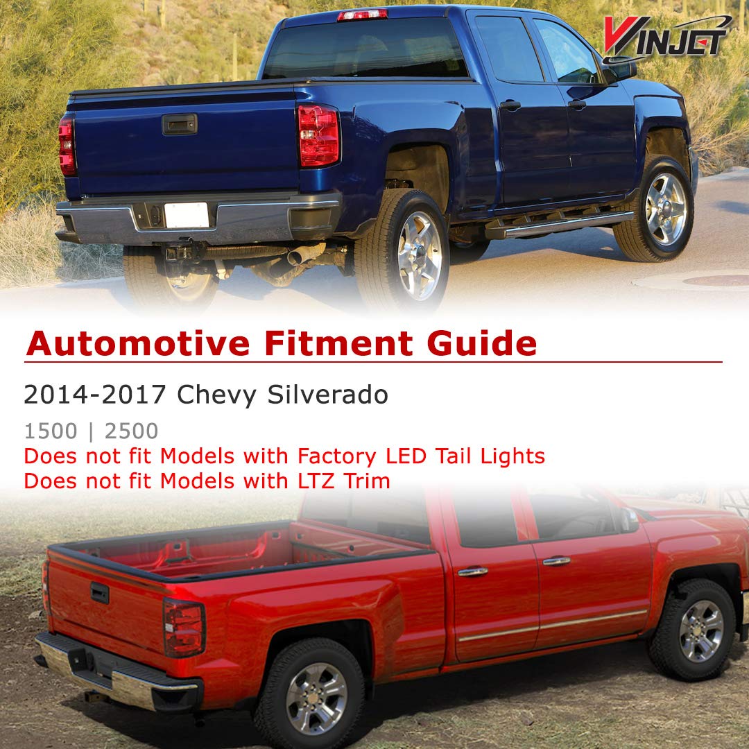 Winjet Off Road Series LED Tail Lights for 2014-2018 Chevrolet Silverado - DRL Daytime Running Lights, Smoked Lens Design, Waterproof & Durable for Off-Roading, Truck Upgrades & Night Driving Safety