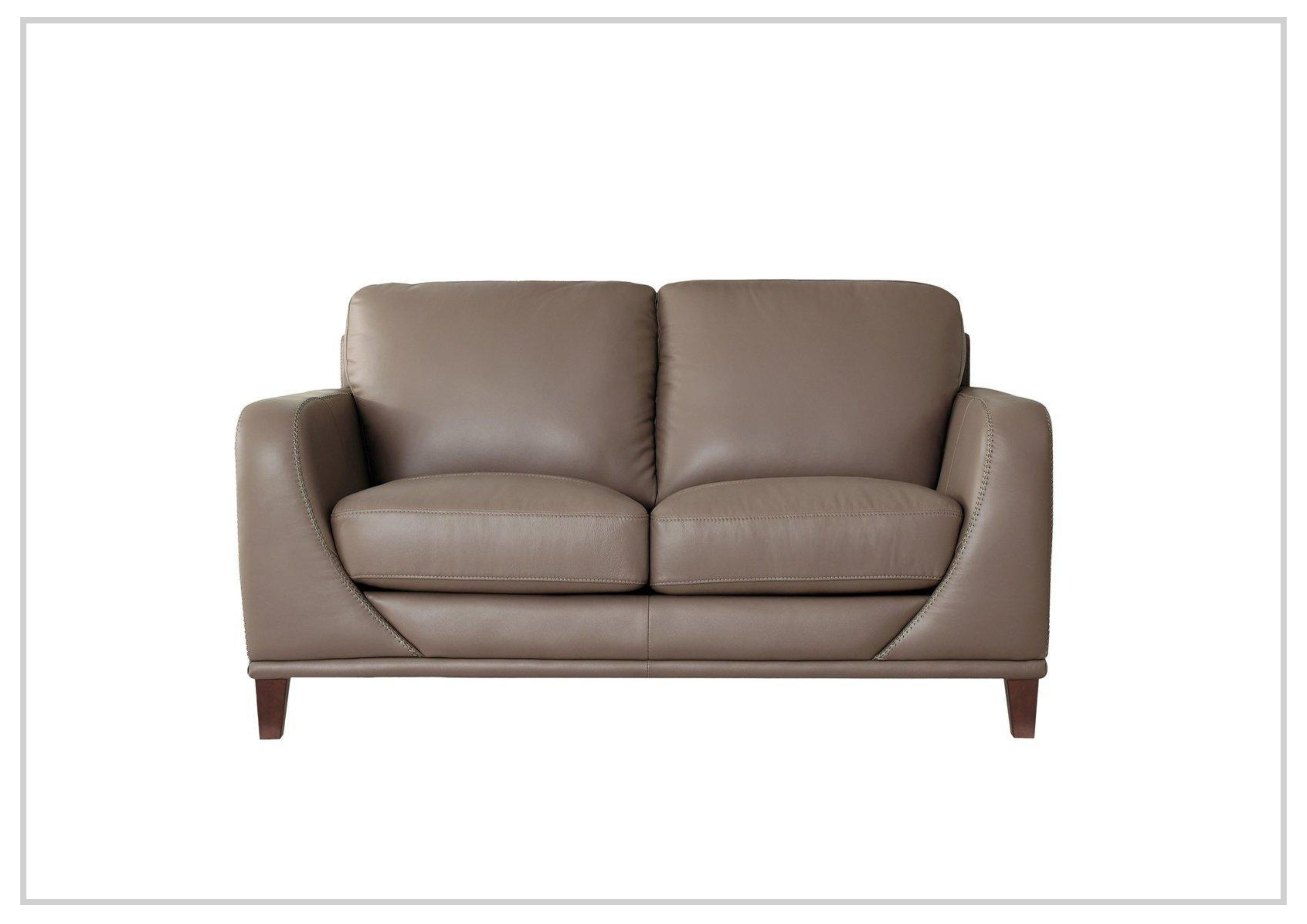 Hydeline Soma 2-Seater Leather Sofa - Brown Genuine Leather Living Room Couch for Small Spaces, Apartments & Cozy Home Decor
