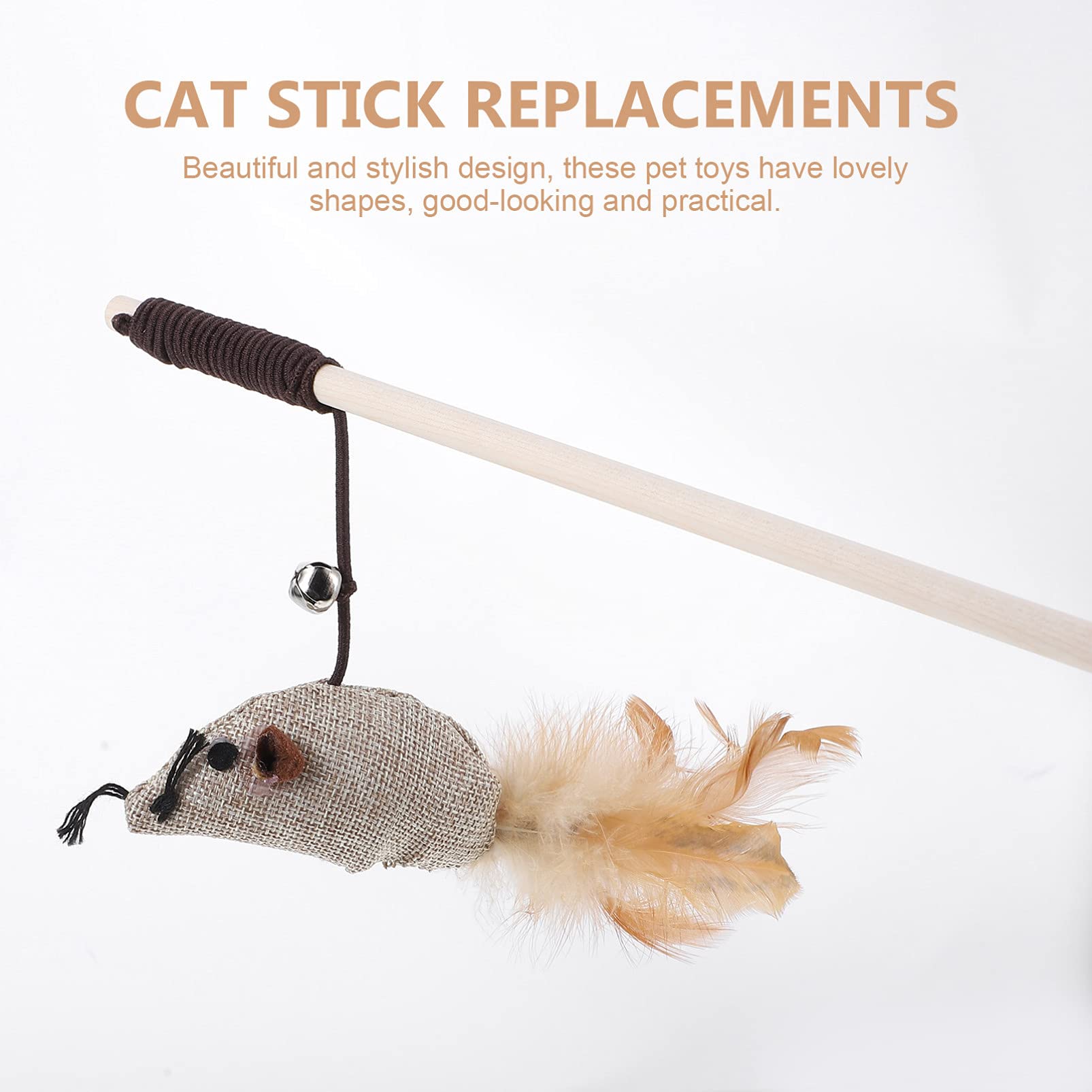 Balacoo Cat Teaser Wand Toy Set - Interactive Kitten Toys with Natural Chew Rope for Indoor Play & Exercise - Perfect for Bonding & Active Playtime with Your Cat