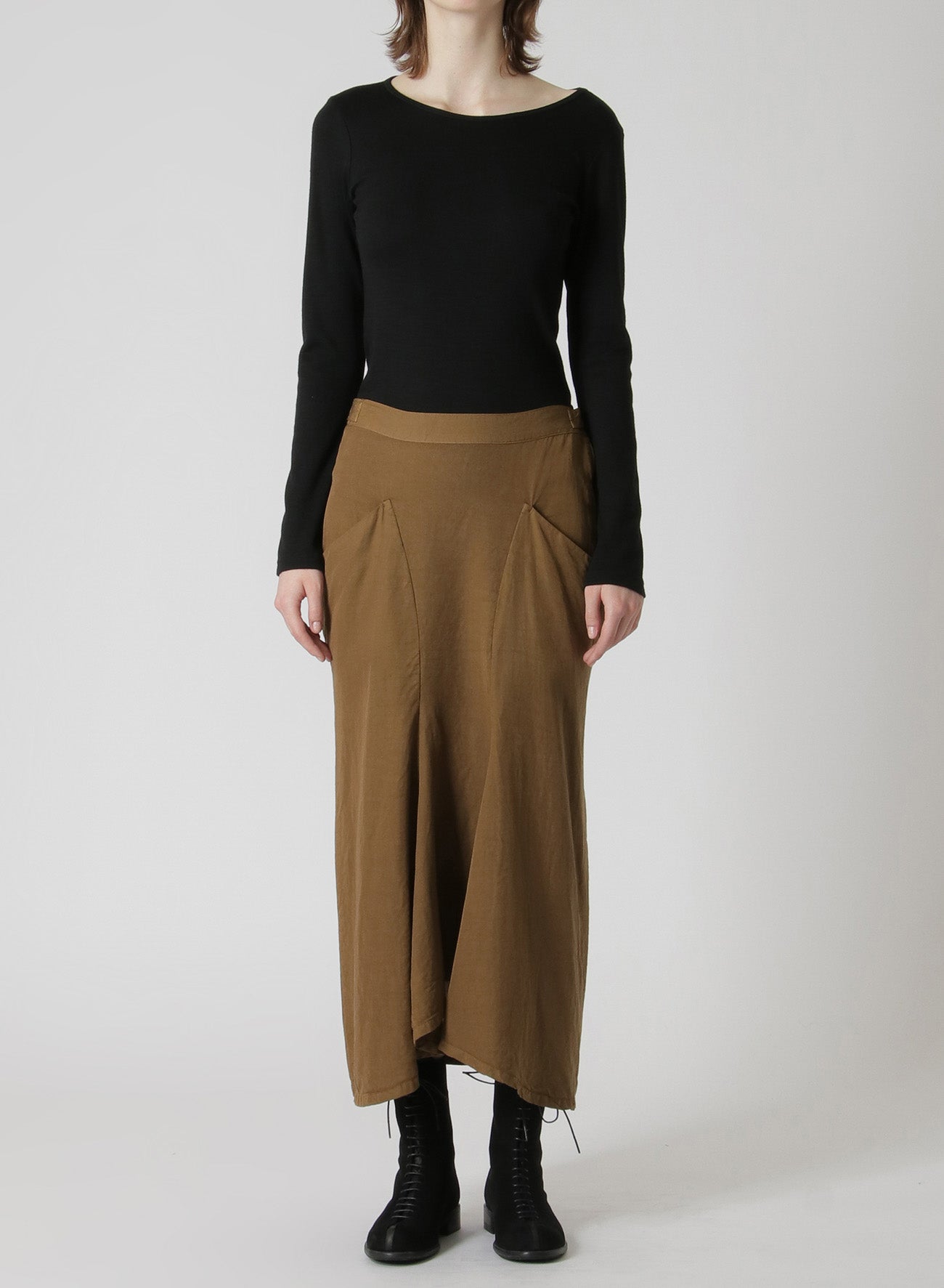 Organic Cotton Twill Garment Dyed Long Pocket Skirt for Women - Casual Boho Style Skirt for Everyday Wear, Travel & Outdoor Activities