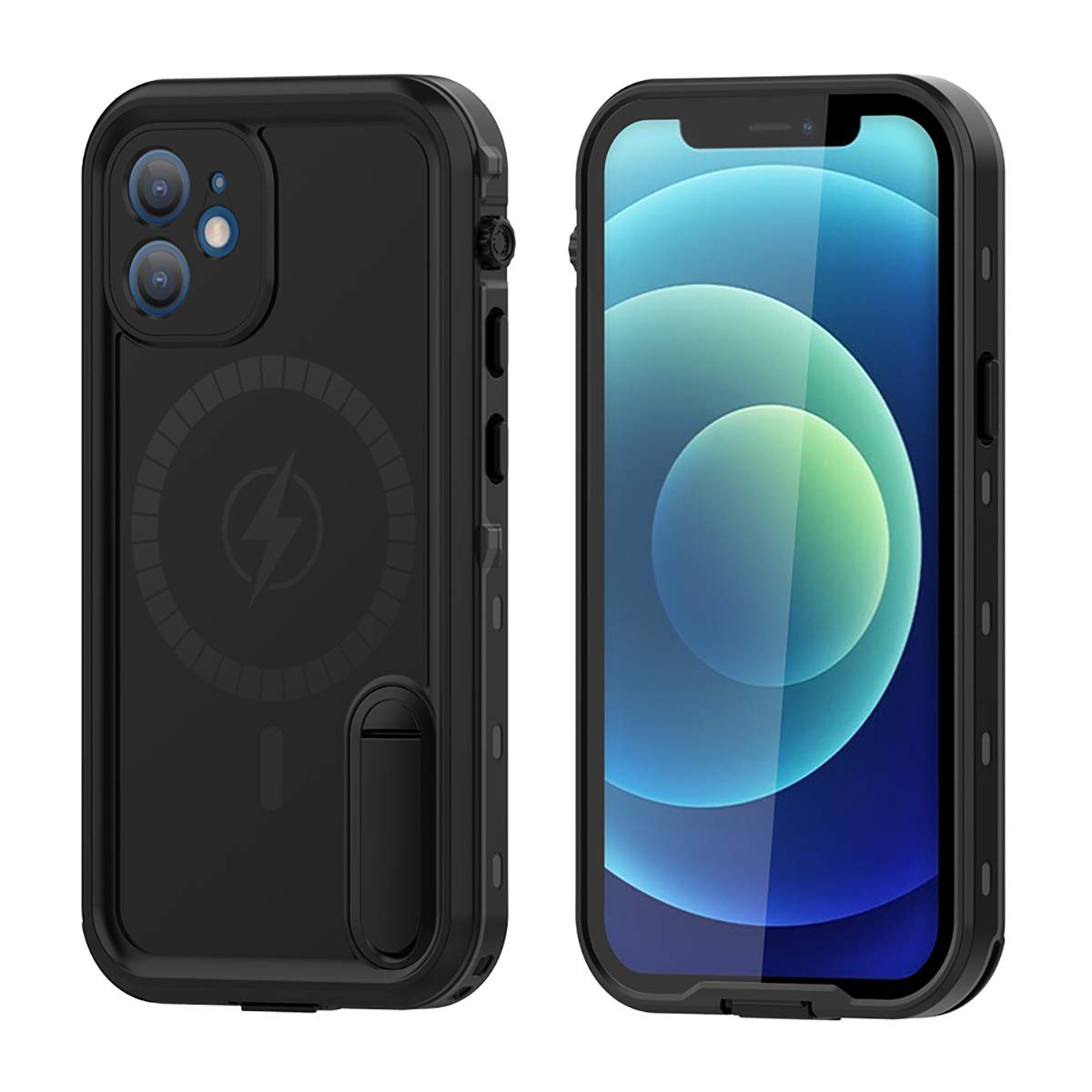 AICase iPhone 12 Magnetic Clear Case with Built-in Screen Protector - Shockproof, Dustproof & Waterproof IP68 (6.1 inch) - Perfect for Outdoor Activities, Travel & Daily Protection