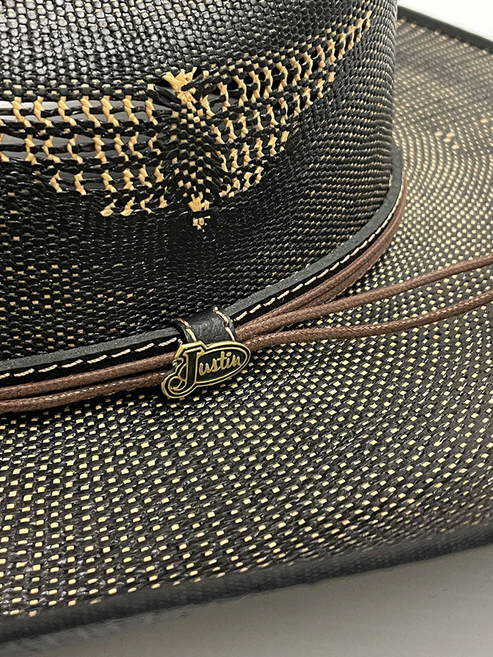 Justin Boots JS5256FNX BK Bent Rail Fenix Straw Cowboy Hat - Black Western Hat for Men, Perfect for Rodeo, Country Music Festivals & Outdoor Adventures