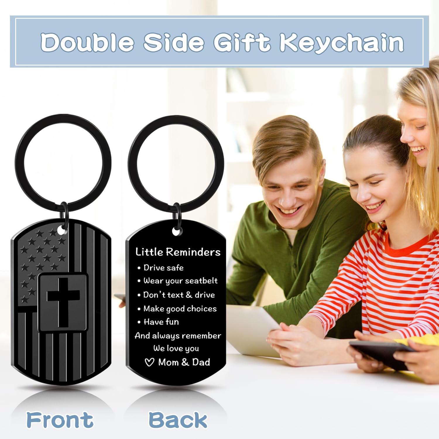 Best Safe Driving Keychain Gift for 16 Year Old Teens - Thoughtful Present for Daughter, Son, New Drivers - Perfect for Birthday, Christmas & Graduation - Car Accessories for Safe Driving Awareness