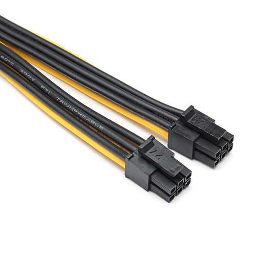Dual Mini 6 Pin to 8 Pin Male PCI-E Power Cable Adapter for Mac Pro Video Card - Compatible with GPU Graphics Card Upgrades & PC Builds