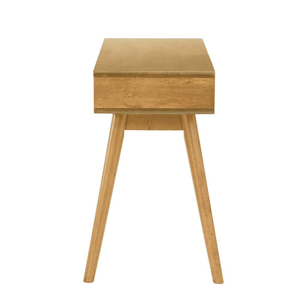 LAMAR 122cm Console Table with 2 Drawers - Natural Wood Entryway Table for Hallway, Living Room & Bedroom Decor