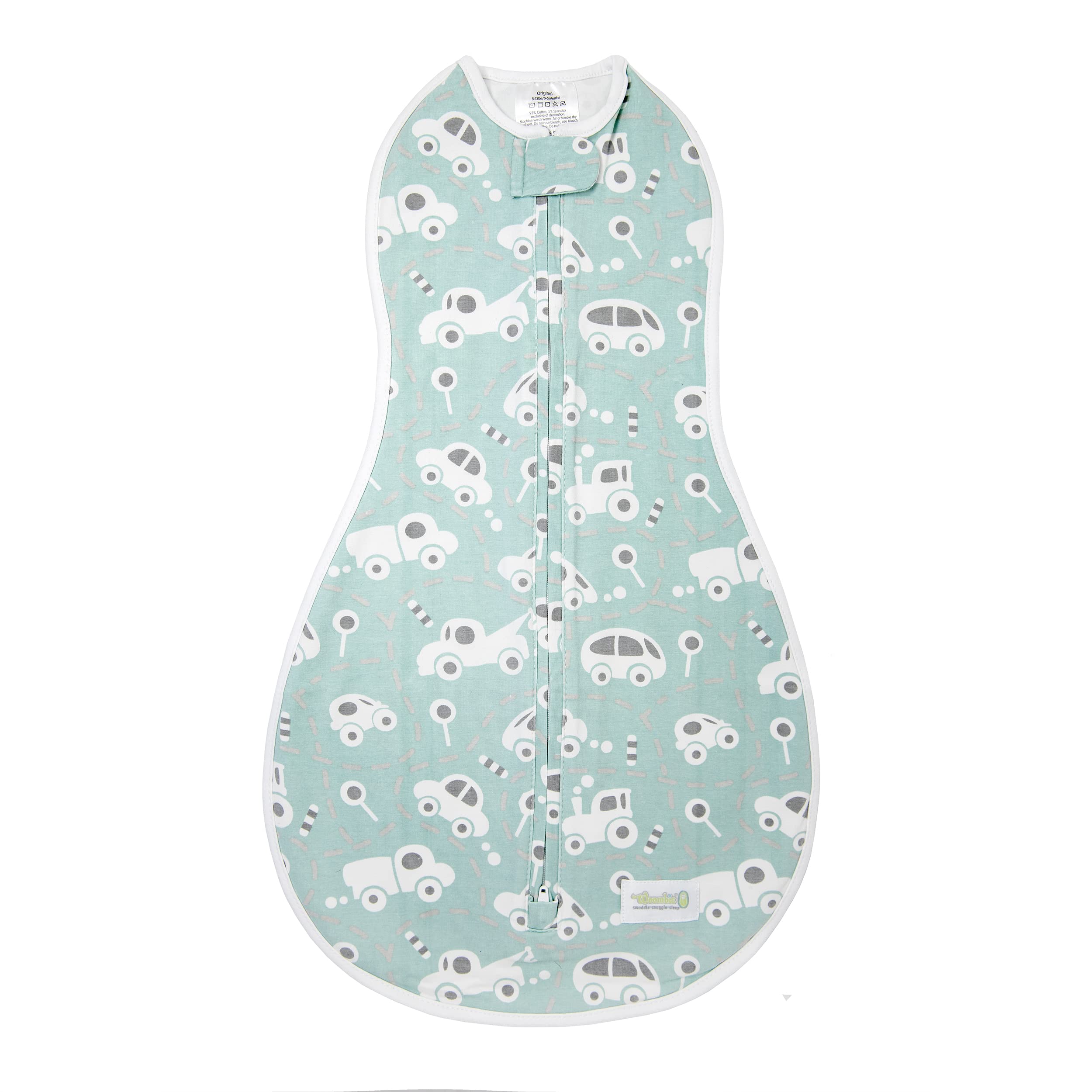 Original Baby Swaddle Blanket - Soft Cotton Wearable Infant Wrap for Newborns 0-6 Months (14-19 lbs) - Buzzy Cars Design - Perfect for Soothing, Sleep & Swaddling at Home or On-the-Go