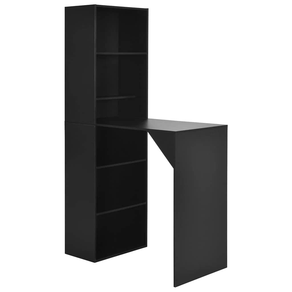 vidaXL Bar Table with Storage Cabinet - 36 Inch High Breakfast Pub Dining Table for Kitchen, Living Room - Multiple Colors (Black, White, Brown) - Perfect for Small Spaces, Apartments & Home Bars