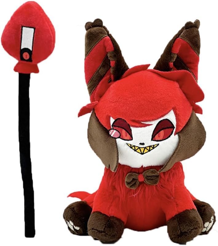 Hazbin Hotel Plush & Helluva Boss Plush Toys - Soft Stuffed Animal Alastor Cursed Cat Collectible - Christmas Decorations & Gifts for Kids, Fans & Collectors - Perfect for Bedroom Decor, Cosplay Props & Anime Merchandise Displays