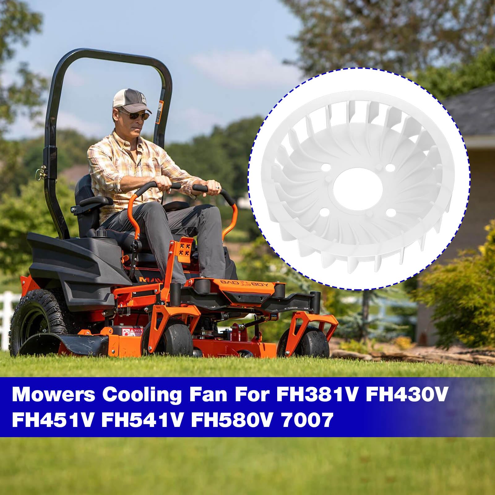 Kawasaki Cooling Fan Replacement 59041-0020 - Compatible with FH580V, FH381V, FH430V, FH451V, FH541V & 7007 Kawasaki Engines - Perfect for Lawn Mowers, Tractors & Outdoor Power Equipment