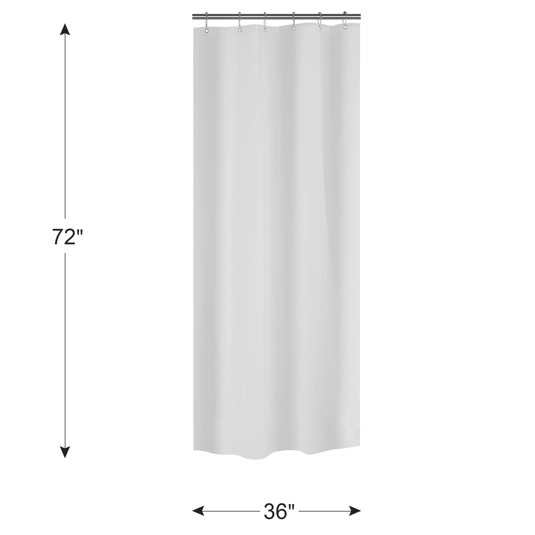 AmazerBath 36x72 Inch Heavy Duty PEVA Shower Curtain - Frosted Plastic Bathroom Stall Curtain with 6 Grommets & 2 Weighted Stones - Waterproof Stand Up Shower Liner for Small Bathrooms, Apartments, and Dorms