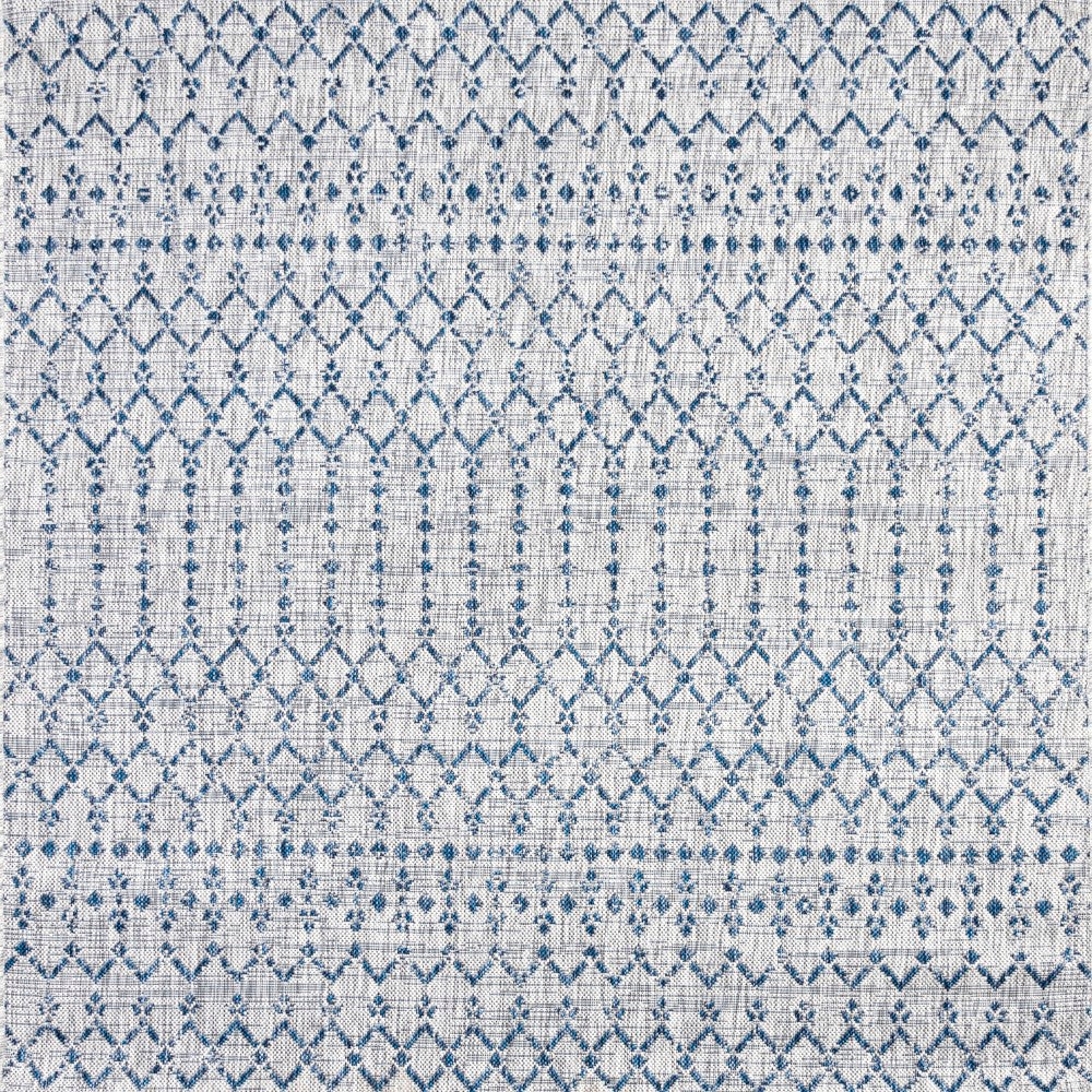 Ourika Moroccan Geometric Textured Weave Indoor/Outdoor Square Rug - Boho Chic Home Decor for Living Room, Bedroom, Patio & Porch
